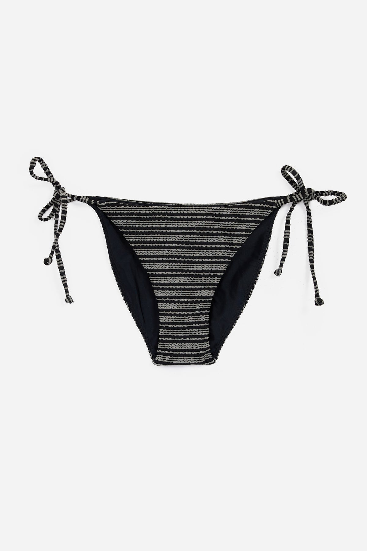 Bikini Bottom Lazos Textura Negro