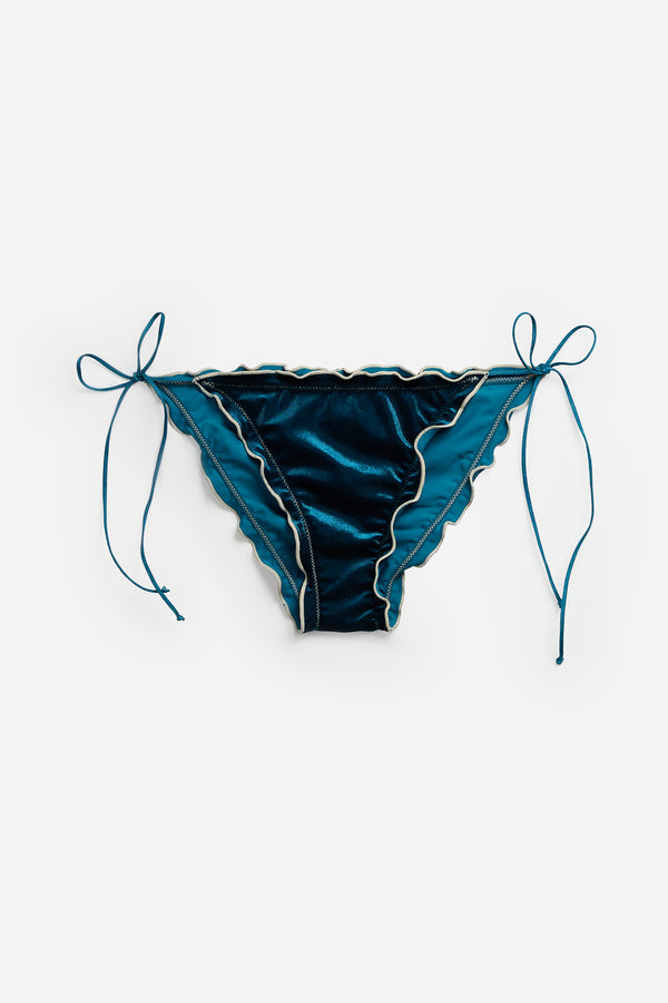 Petroleum Velvet Bikini Bottom