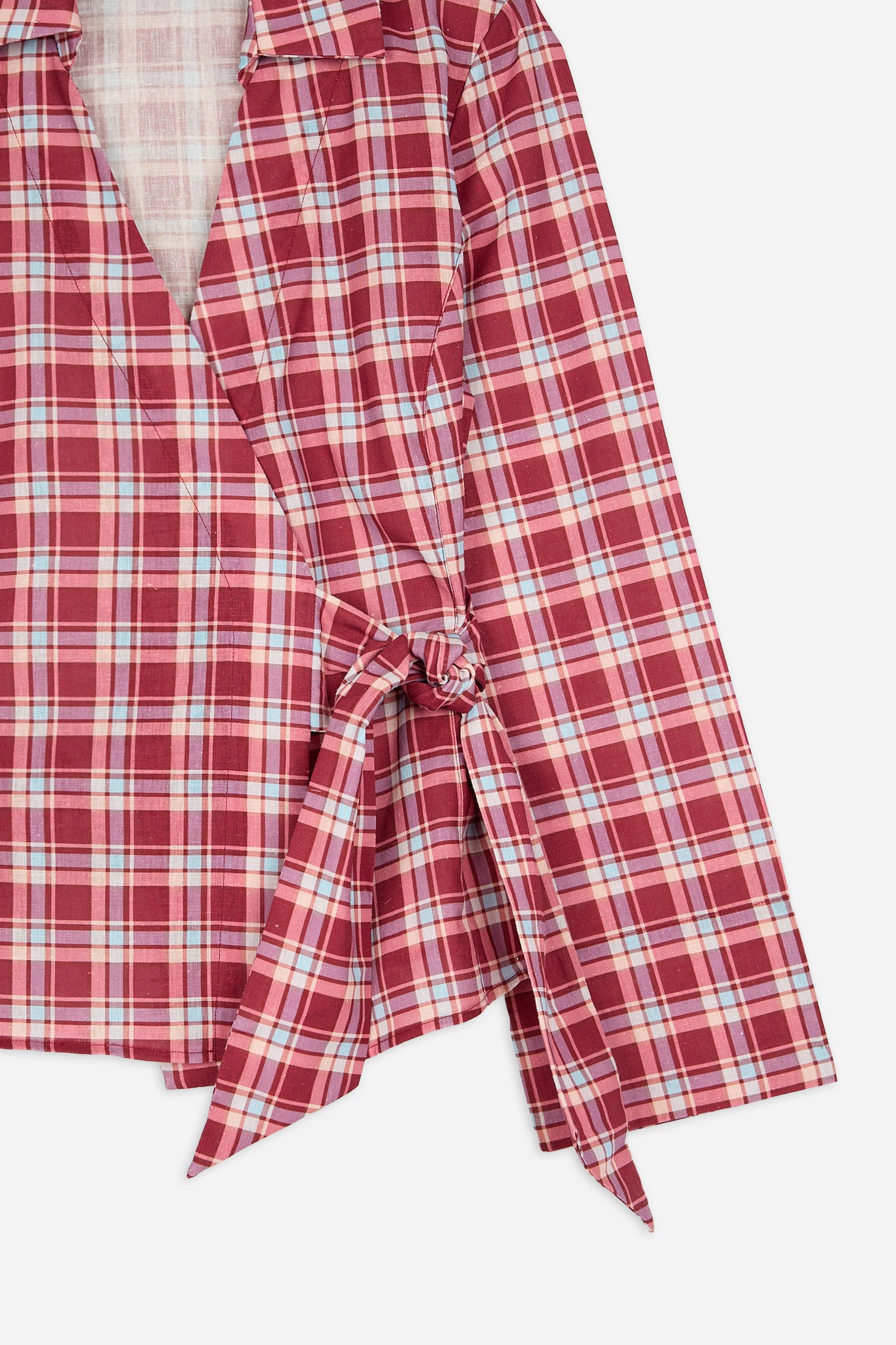 Camisa Lazada Cuadros Granate y Rosa