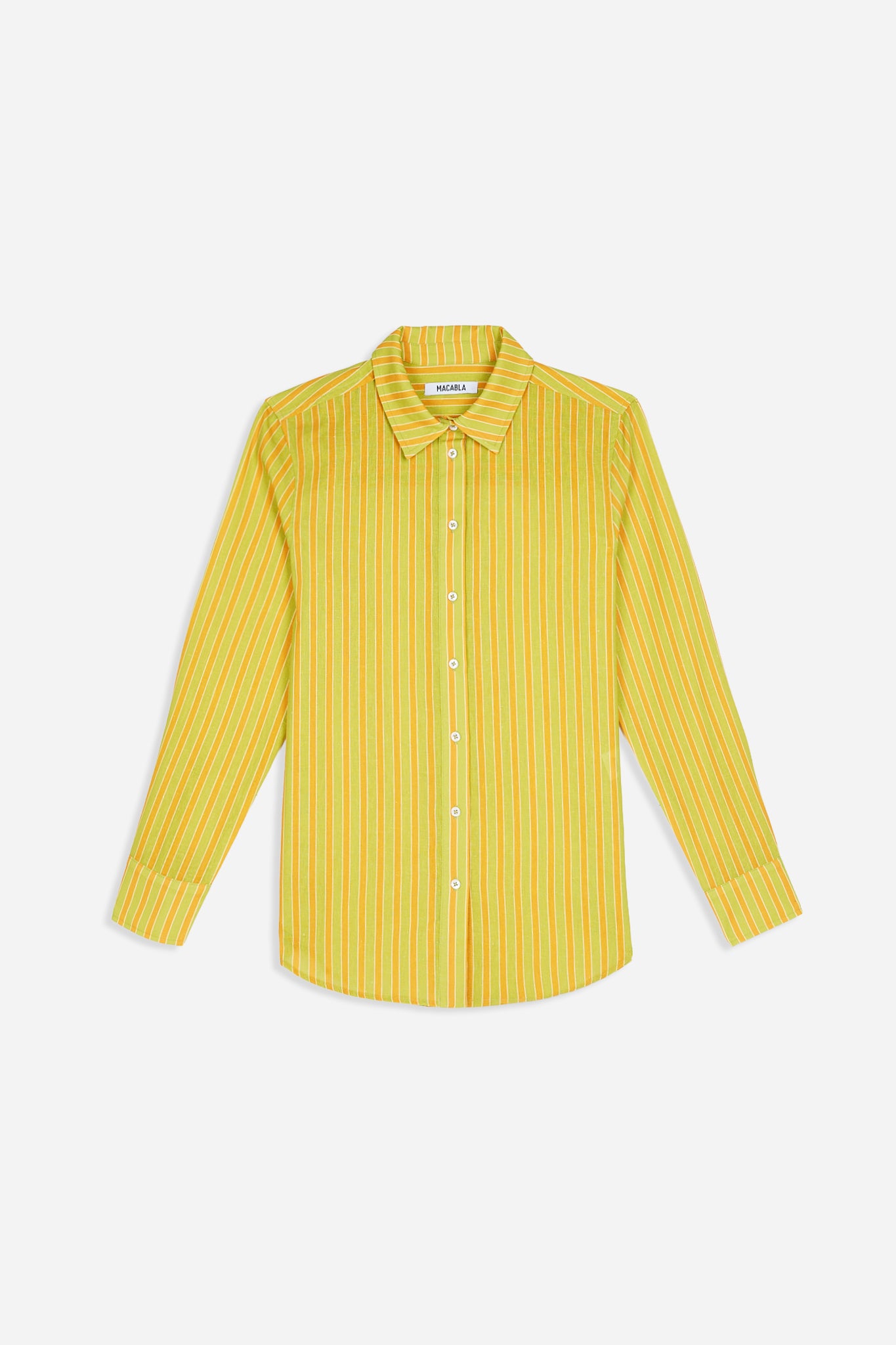 Camisa Rayas Naranja y Verde