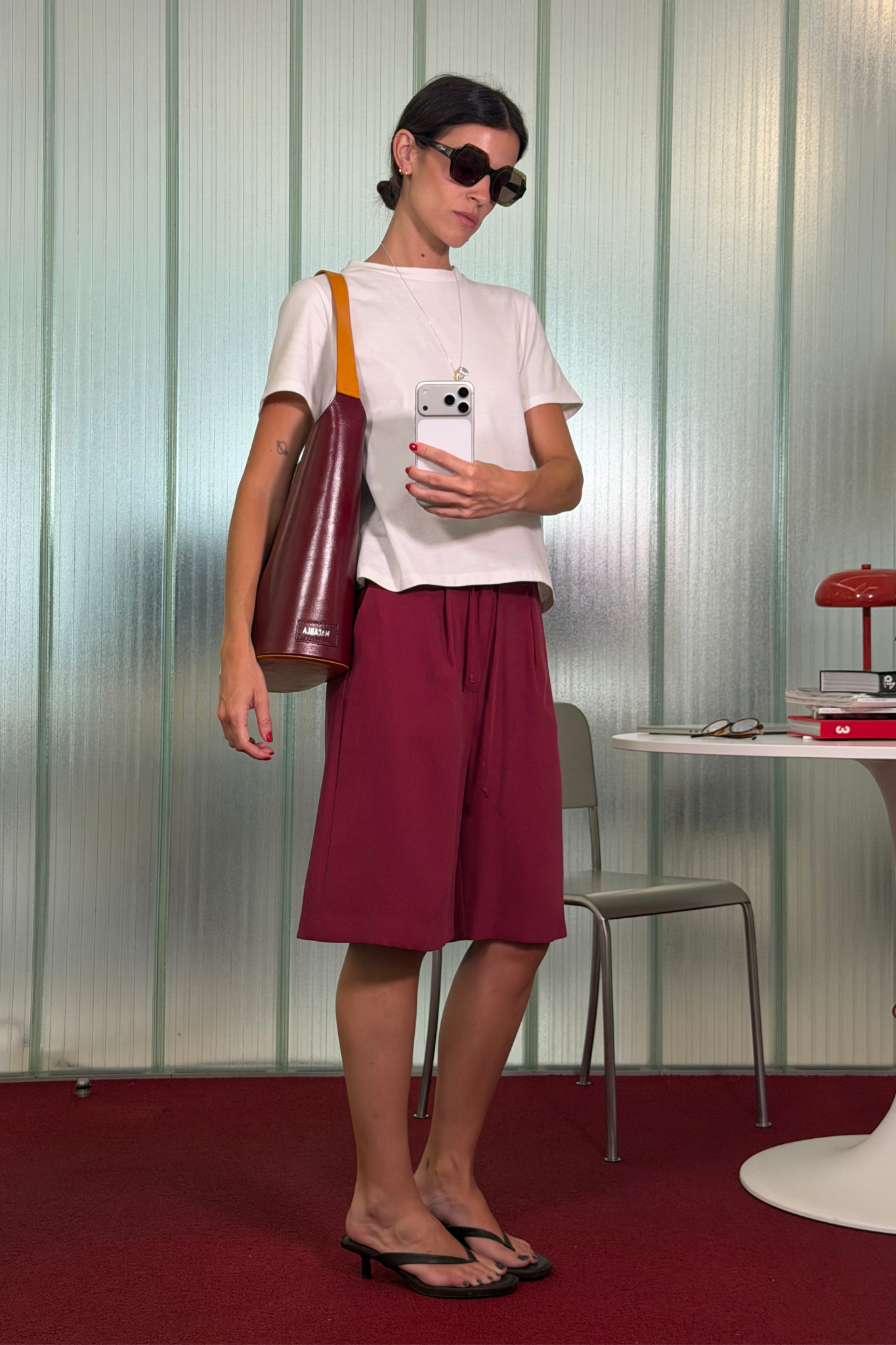 Bermudas Tencel Granate