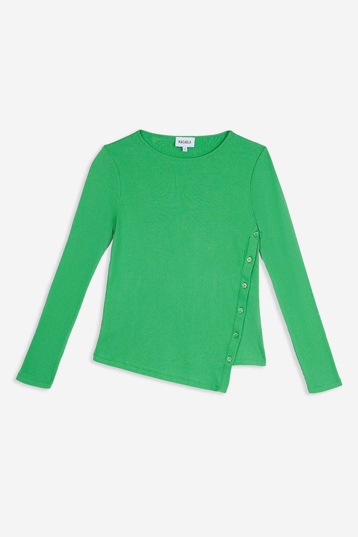 Camiseta Botones Asimétrica Verde