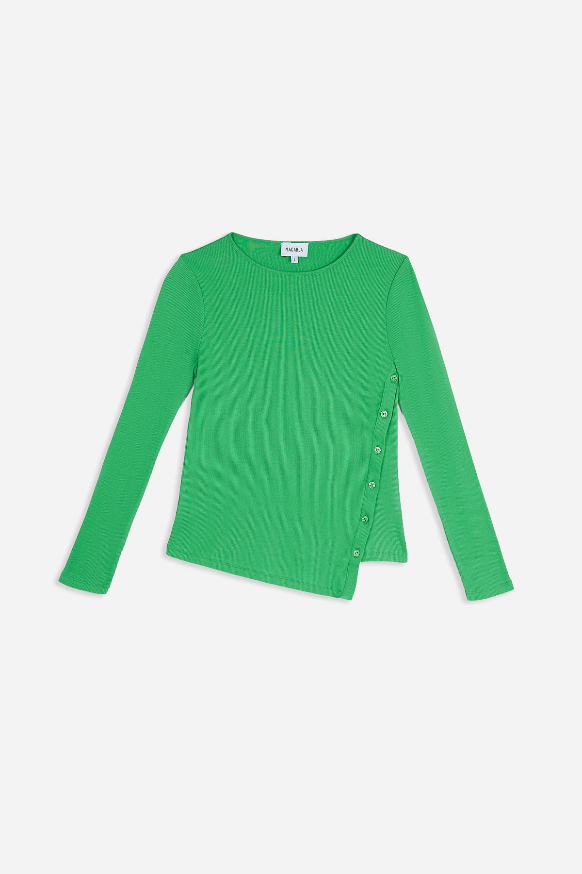 Asymmetric Button Top Green