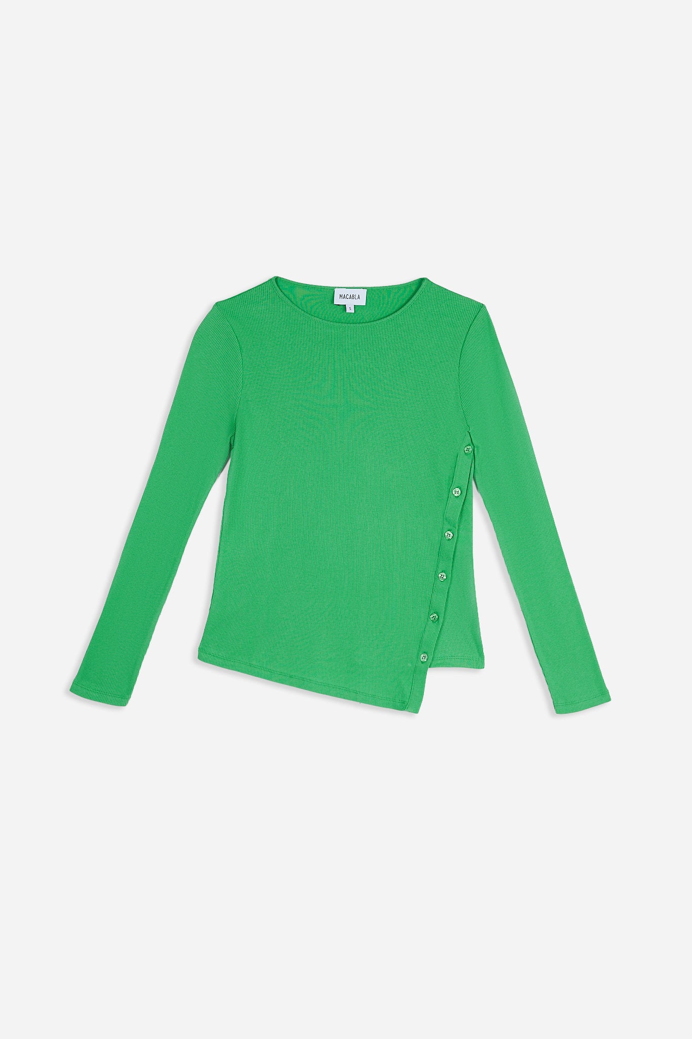 Asymmetric Button Top Green