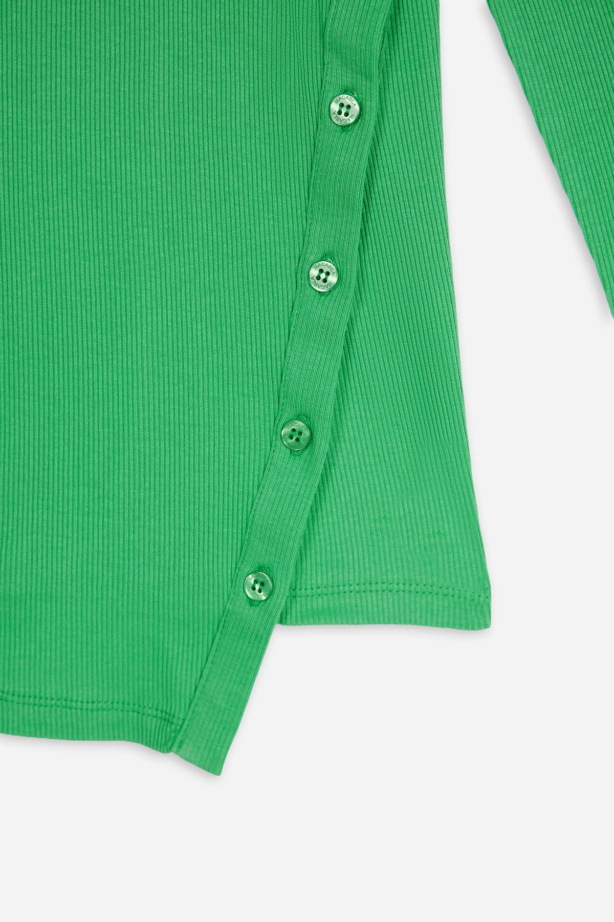Asymmetric Button Top Green