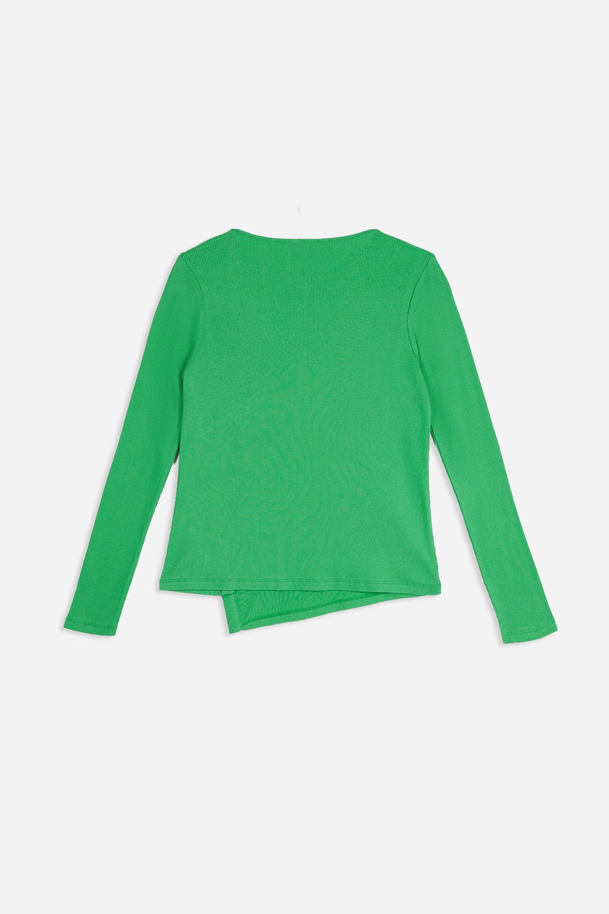 Asymmetric Button Top Green