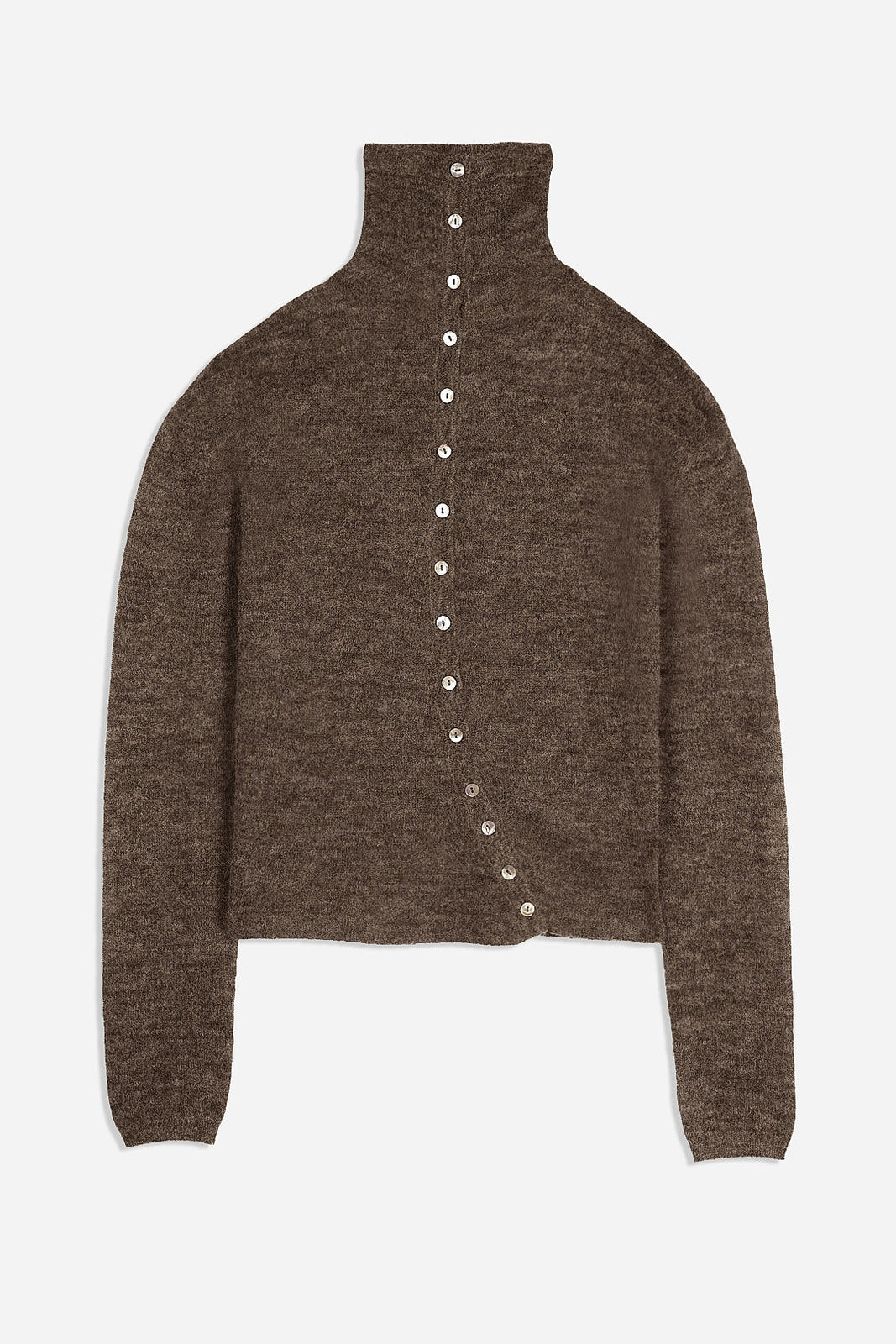 Brown Asymmetrical Cardigan