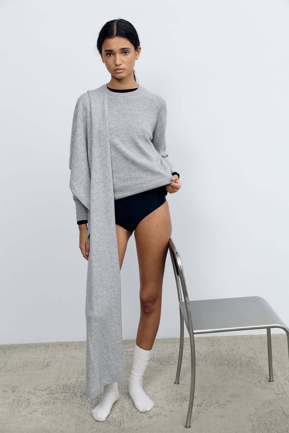 Grey Cashmere Scarf