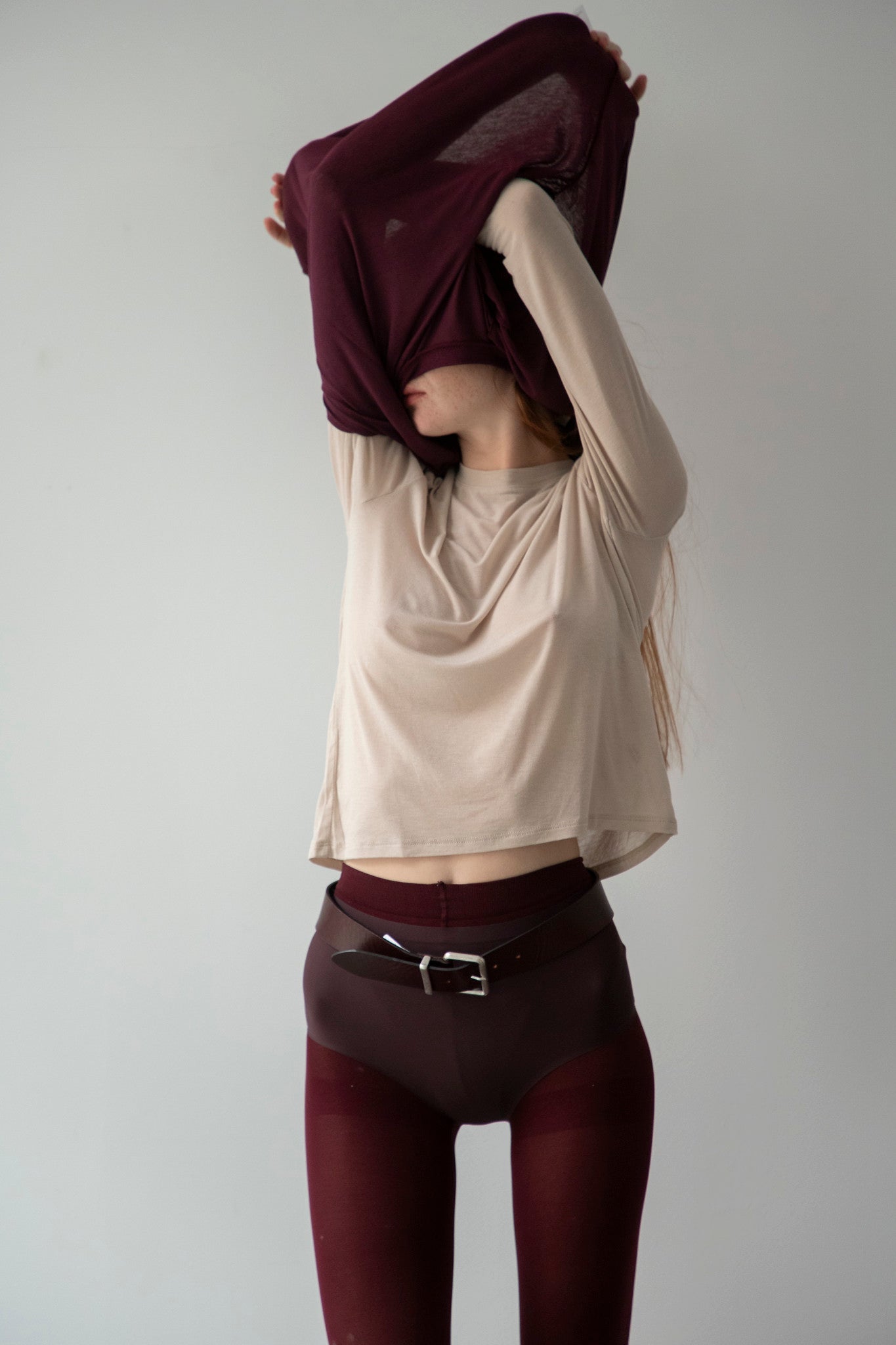 Camiseta Cashmere Manga Larga Beige