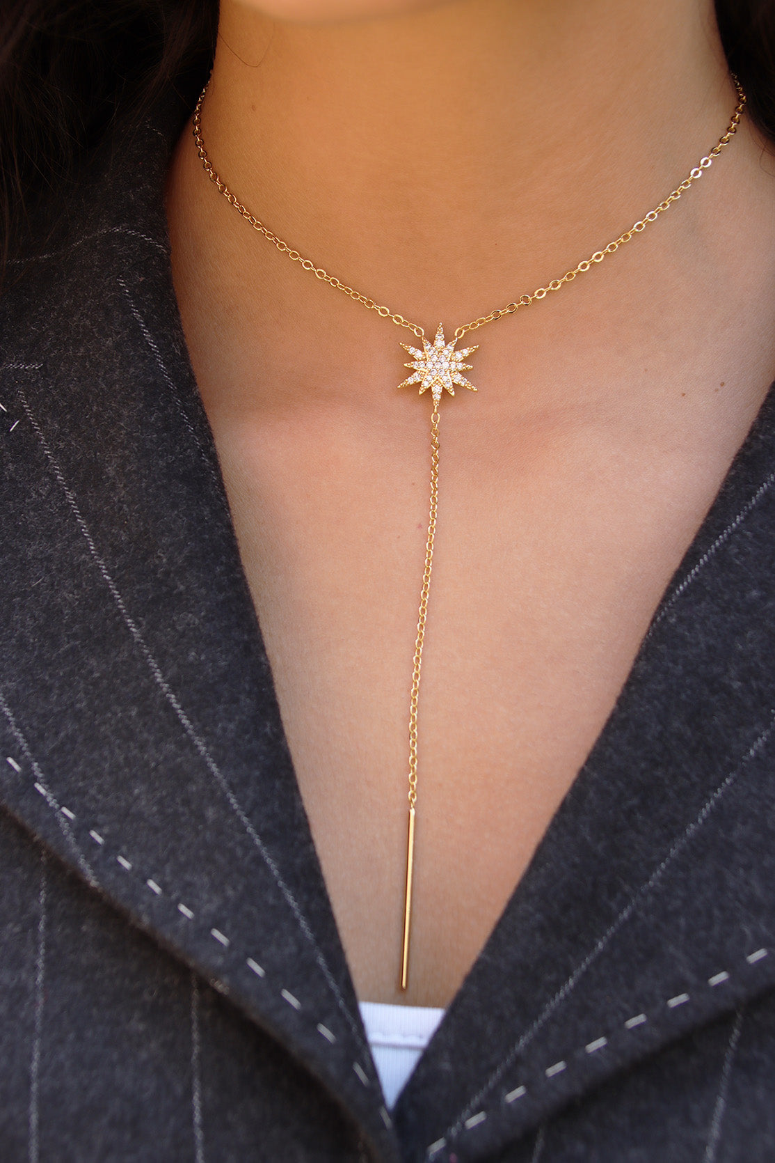 Collar Largo Estrella Blanca