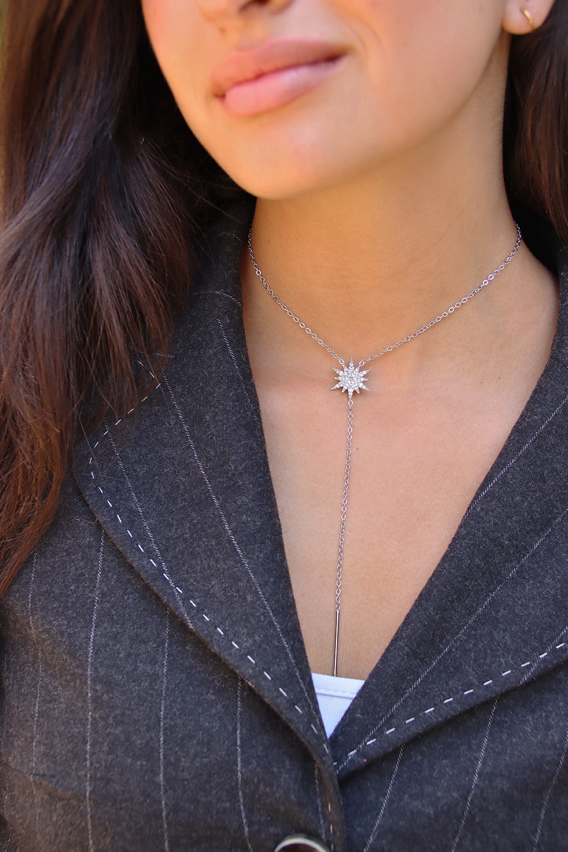 Collar Largo Estrella Blanca