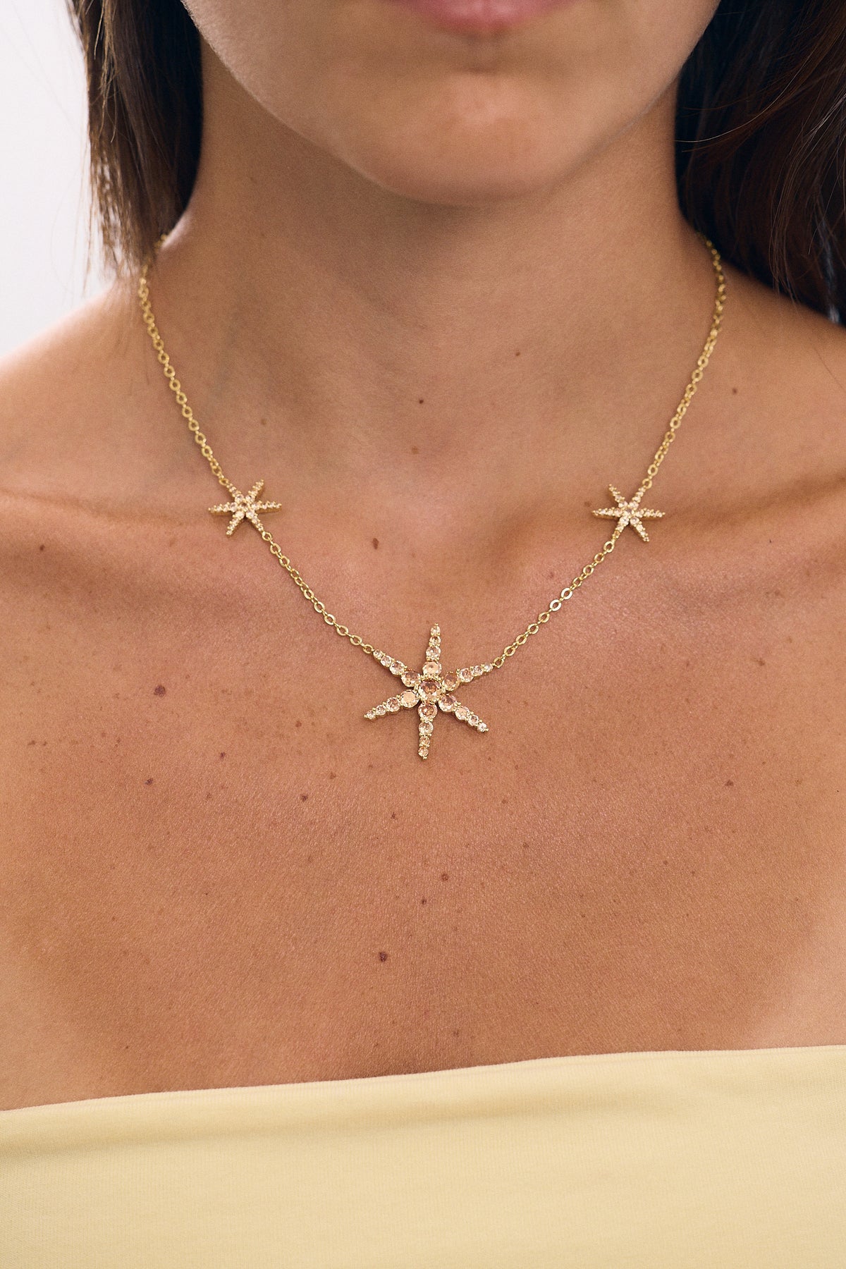 3 Brown Star Necklace
