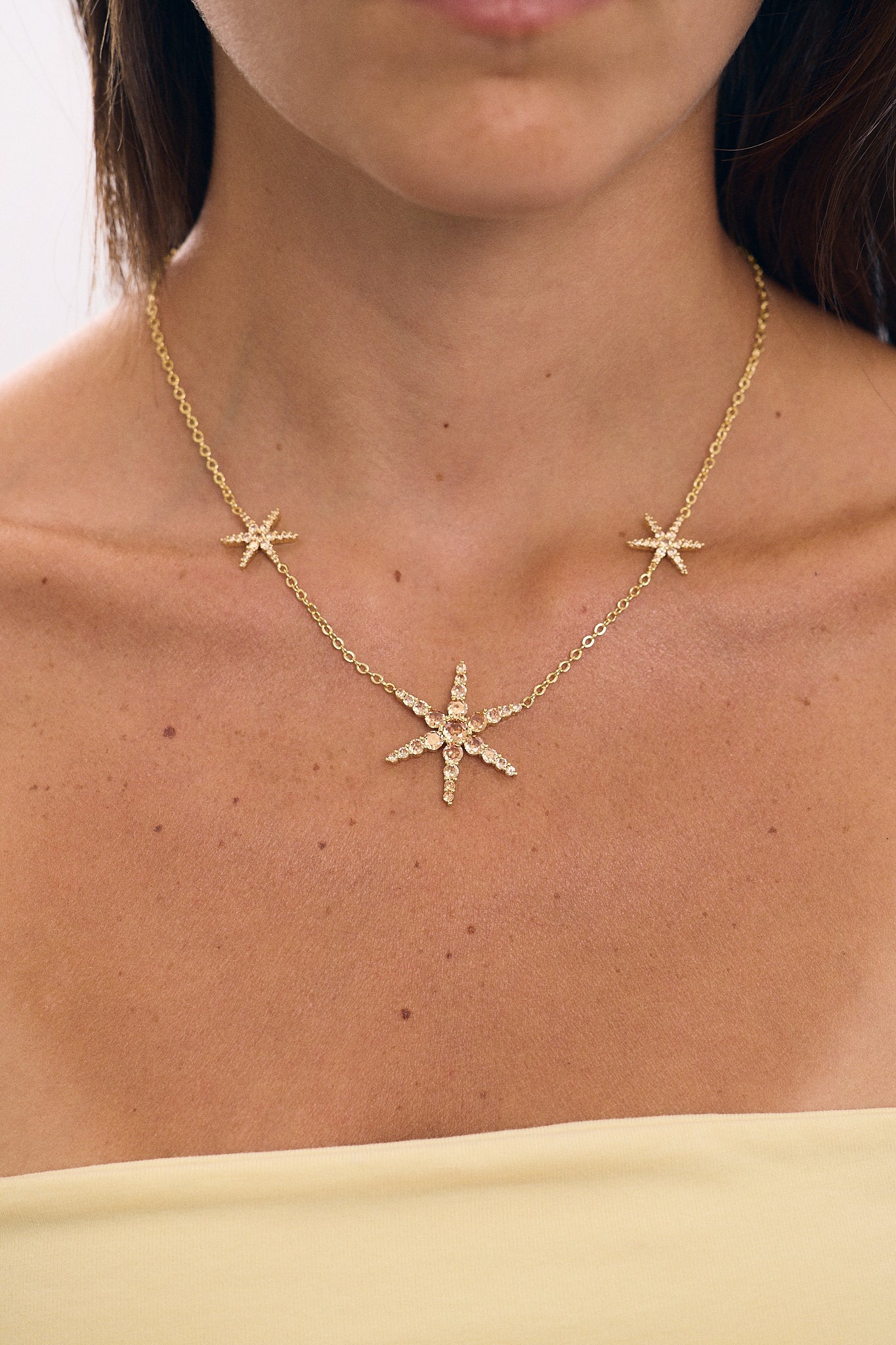 Collier 3 Étoiles Marron