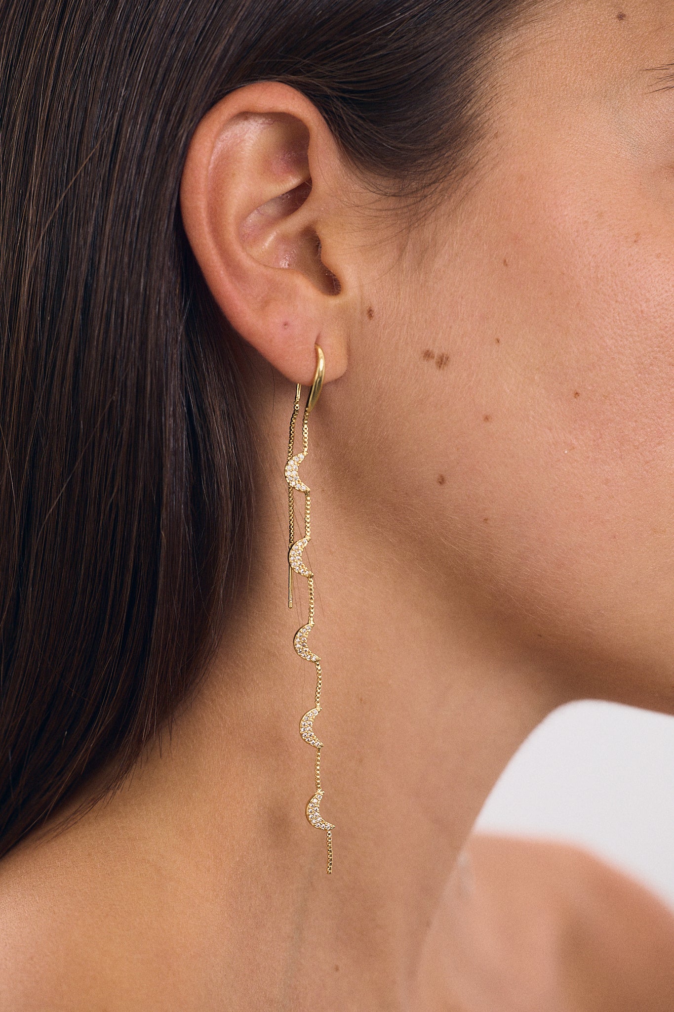 Boucle d'oreille Double Lune