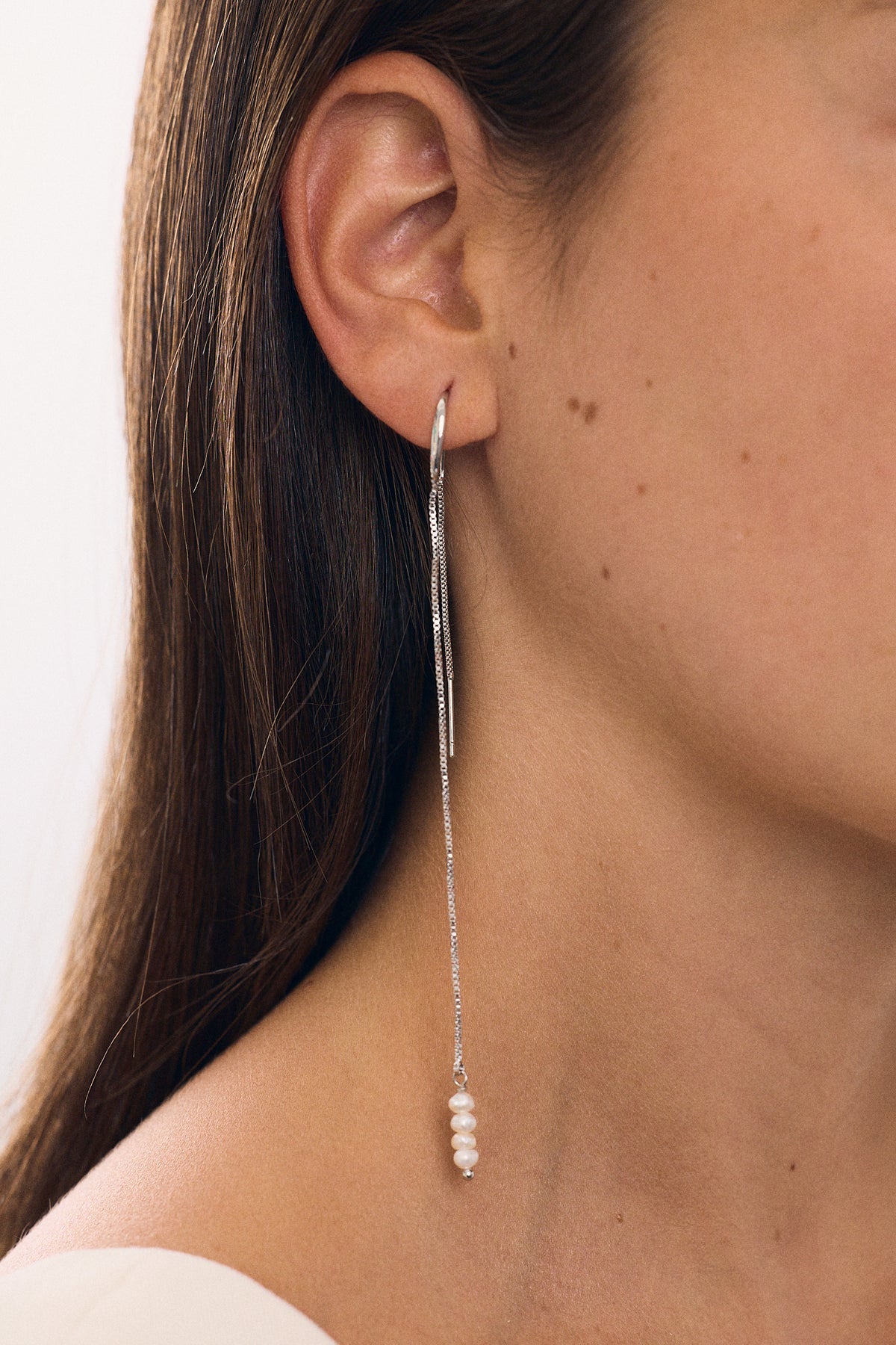 Double Pearl Chain Earring (Unit)