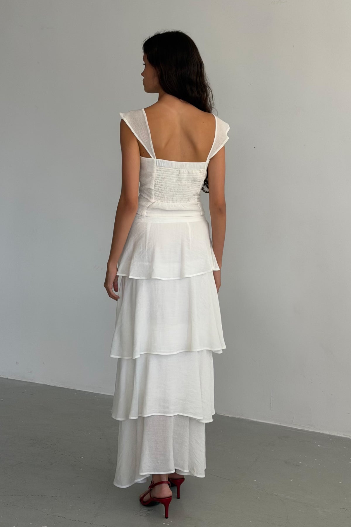 Falda Volantes Blanco
