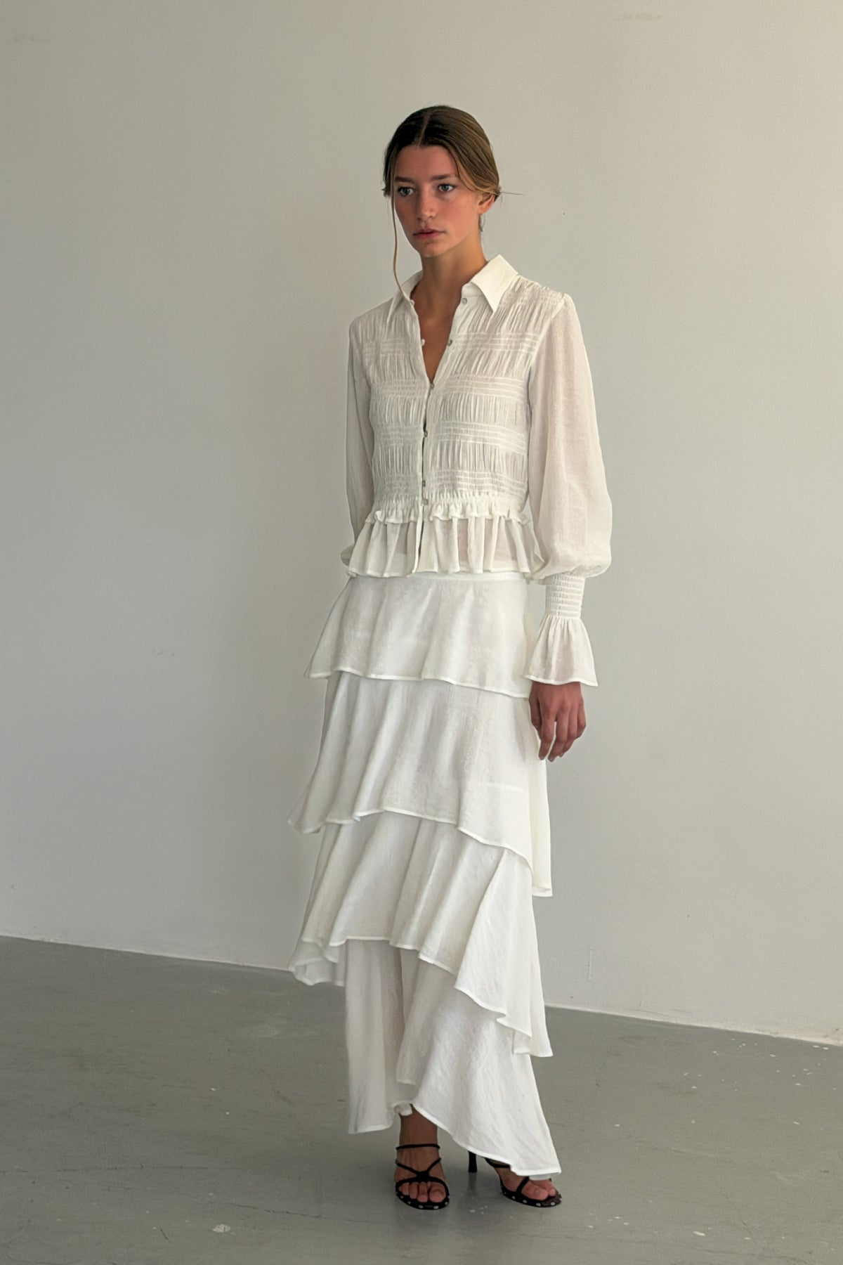 Falda Volantes Blanco