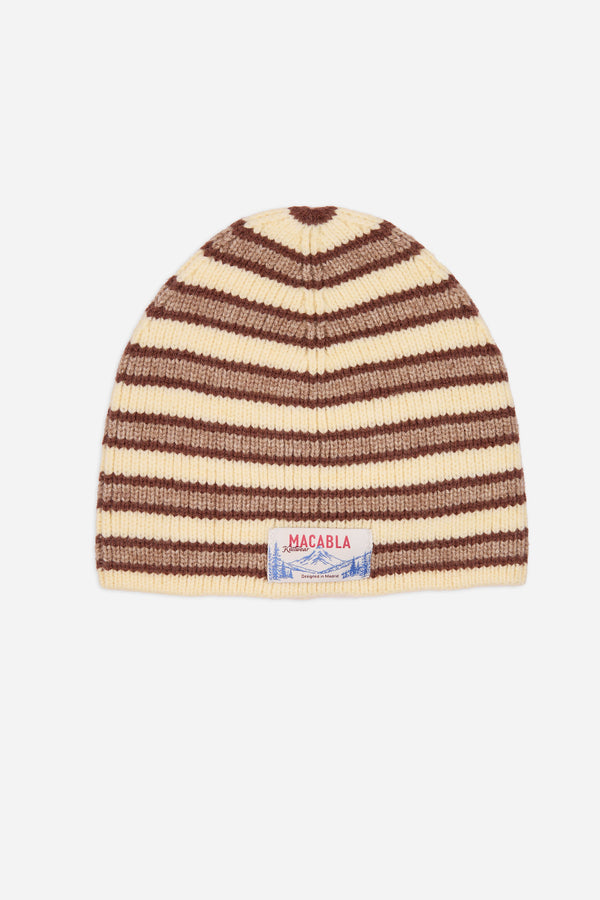 Gorro Rayas Crudo y Marrón