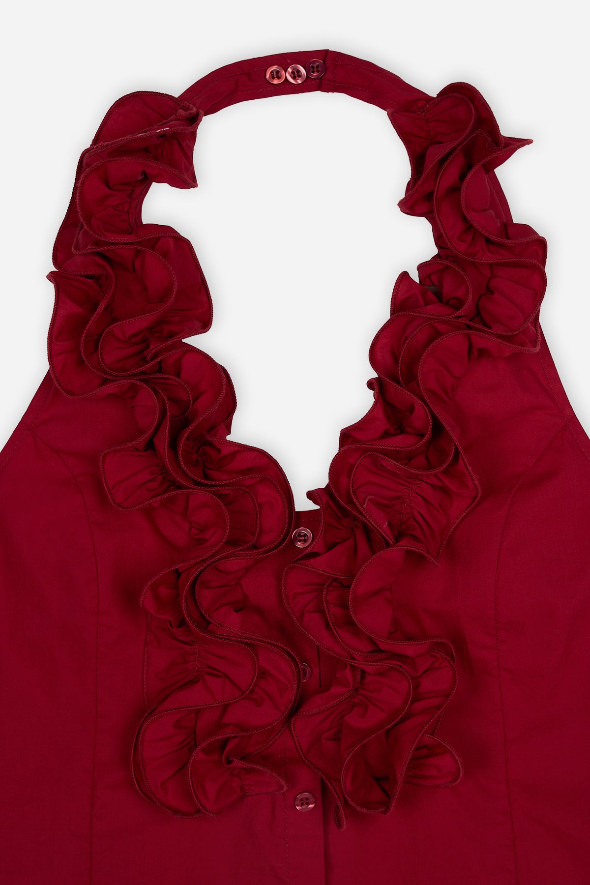 Burgundy Ruffle Top