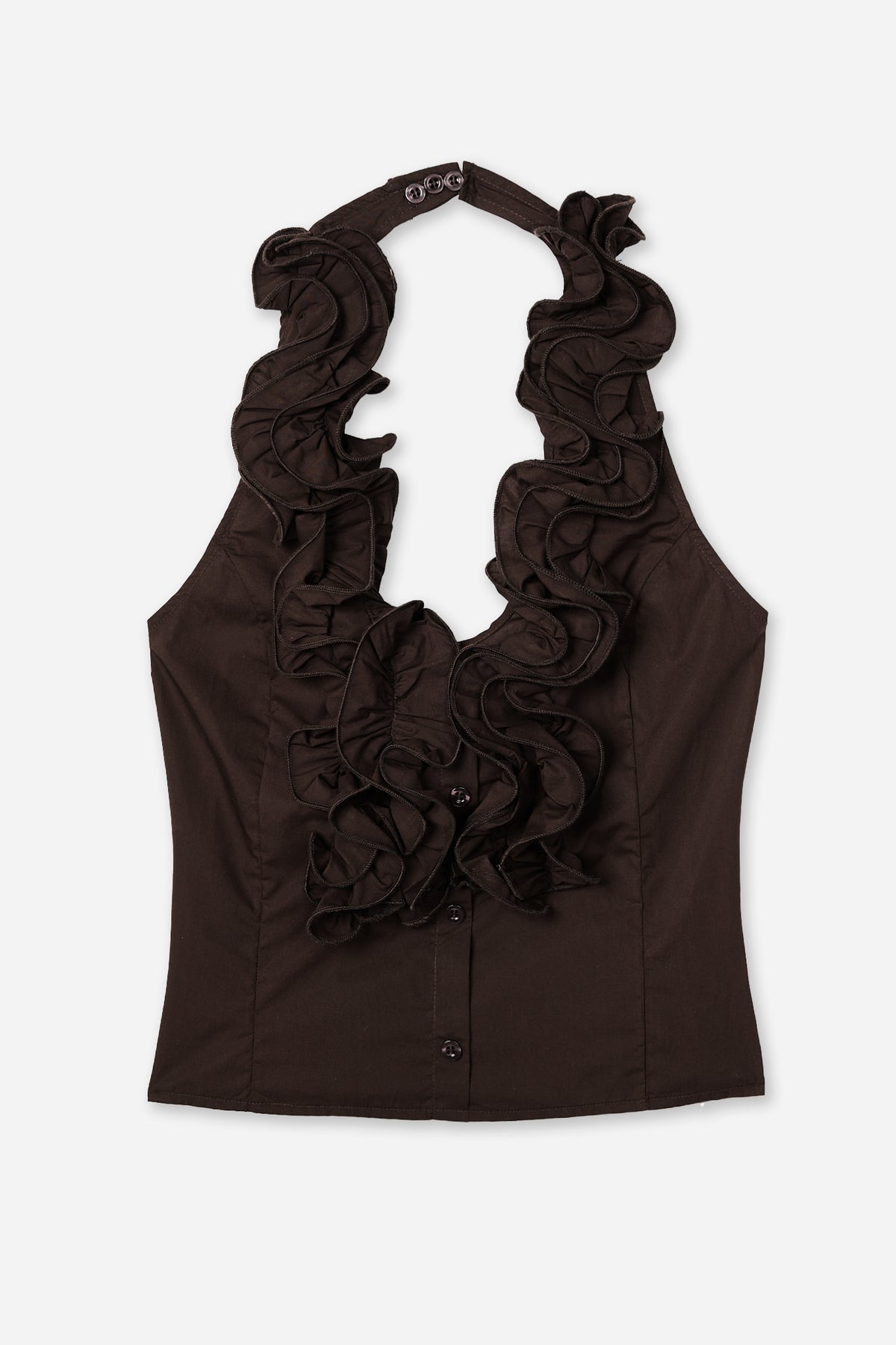 Brown Ruffles Top