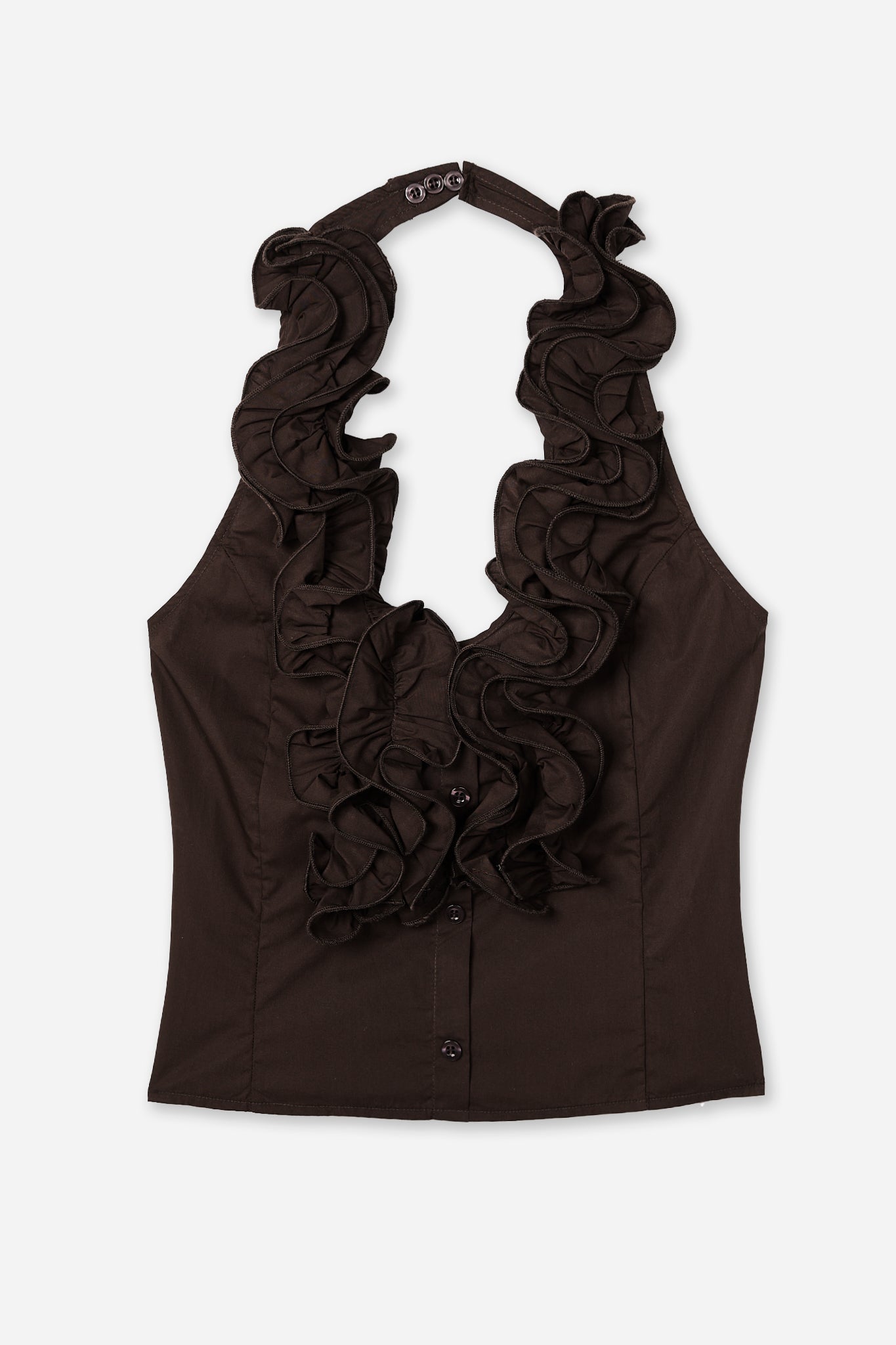 Brown Ruffles Top