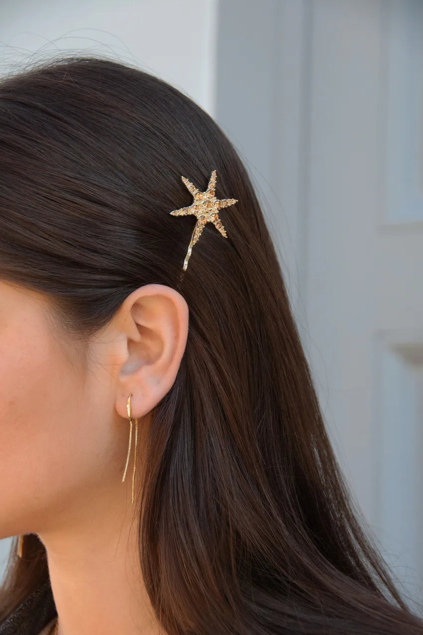 Brown Star Hairpin