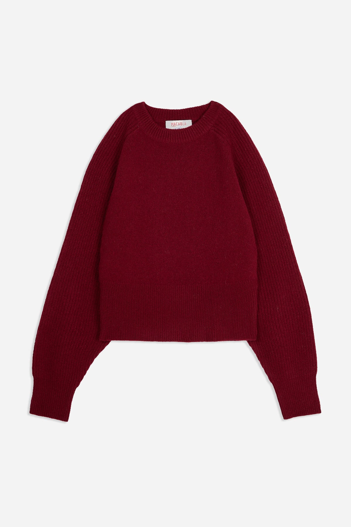 Burgundy Cropped Knit Sweater