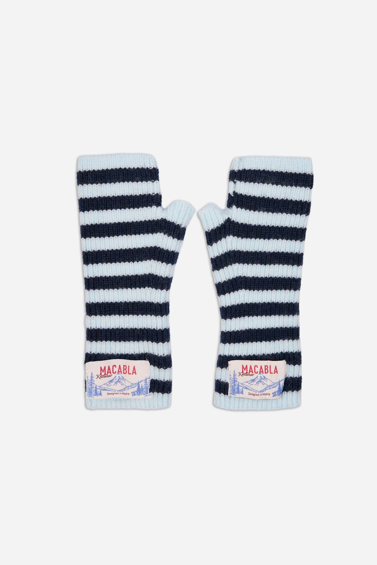 Sky Blue and Navy Mittens