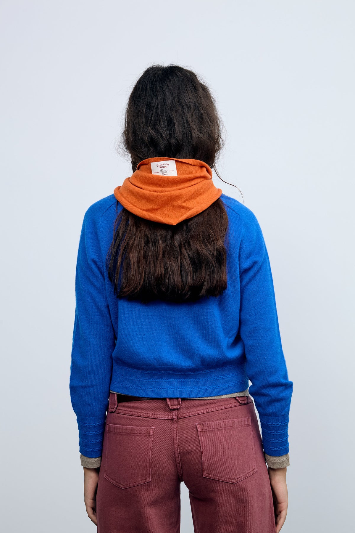 Orange Cashmere Mini Triangular Bandana
