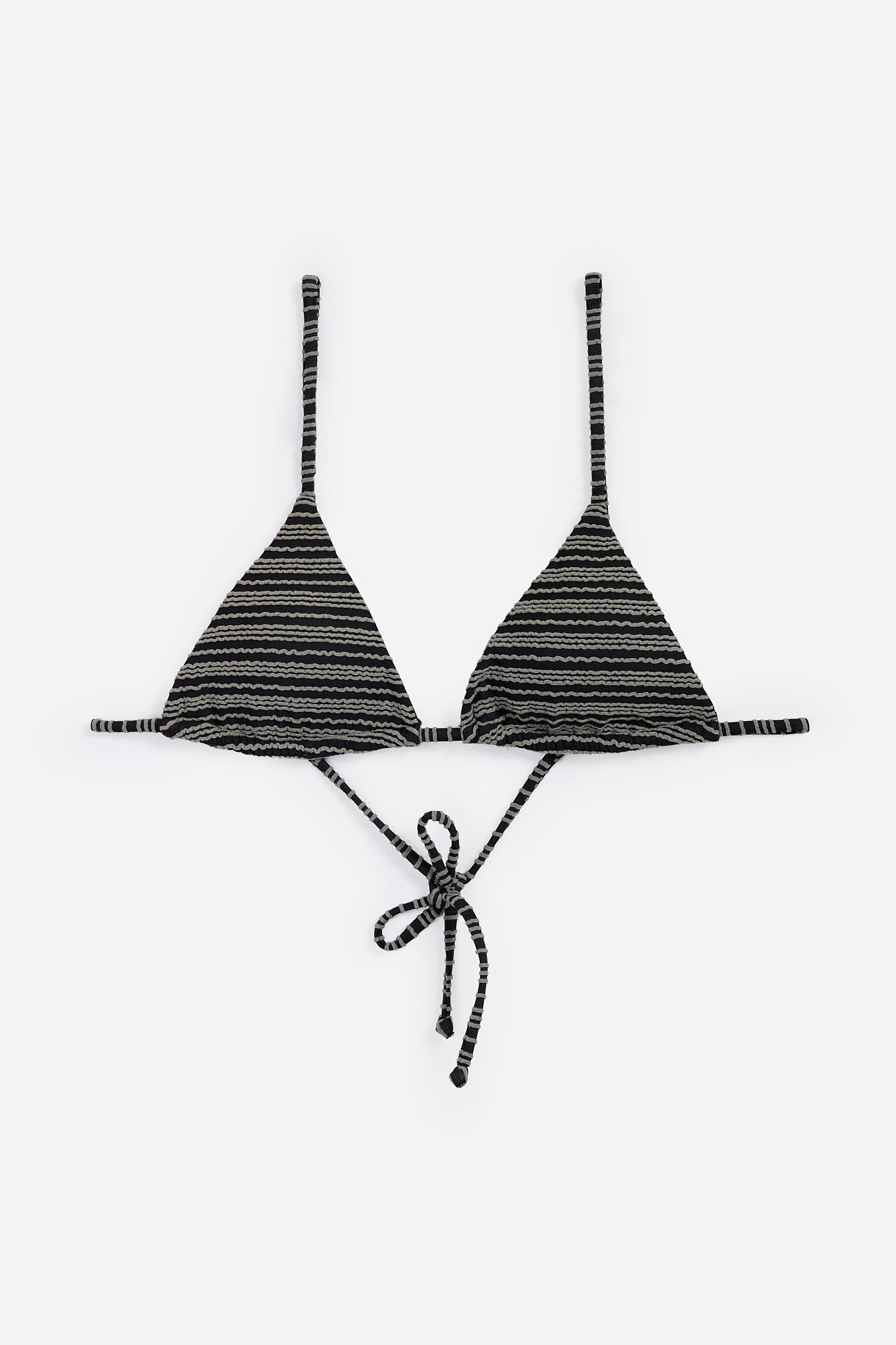 Haut de maillot de bain triangle texturé noir