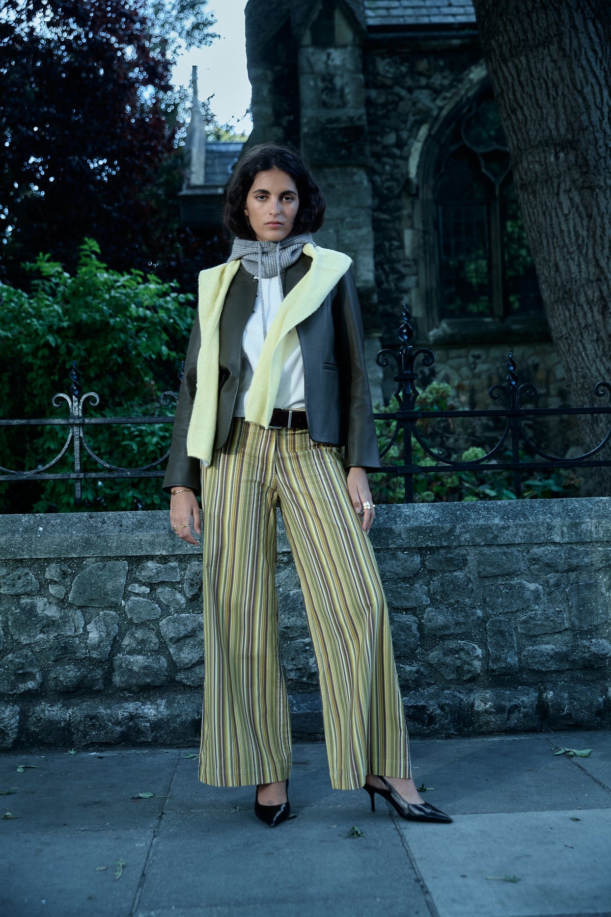 Micro-corduroy Striped Trousers