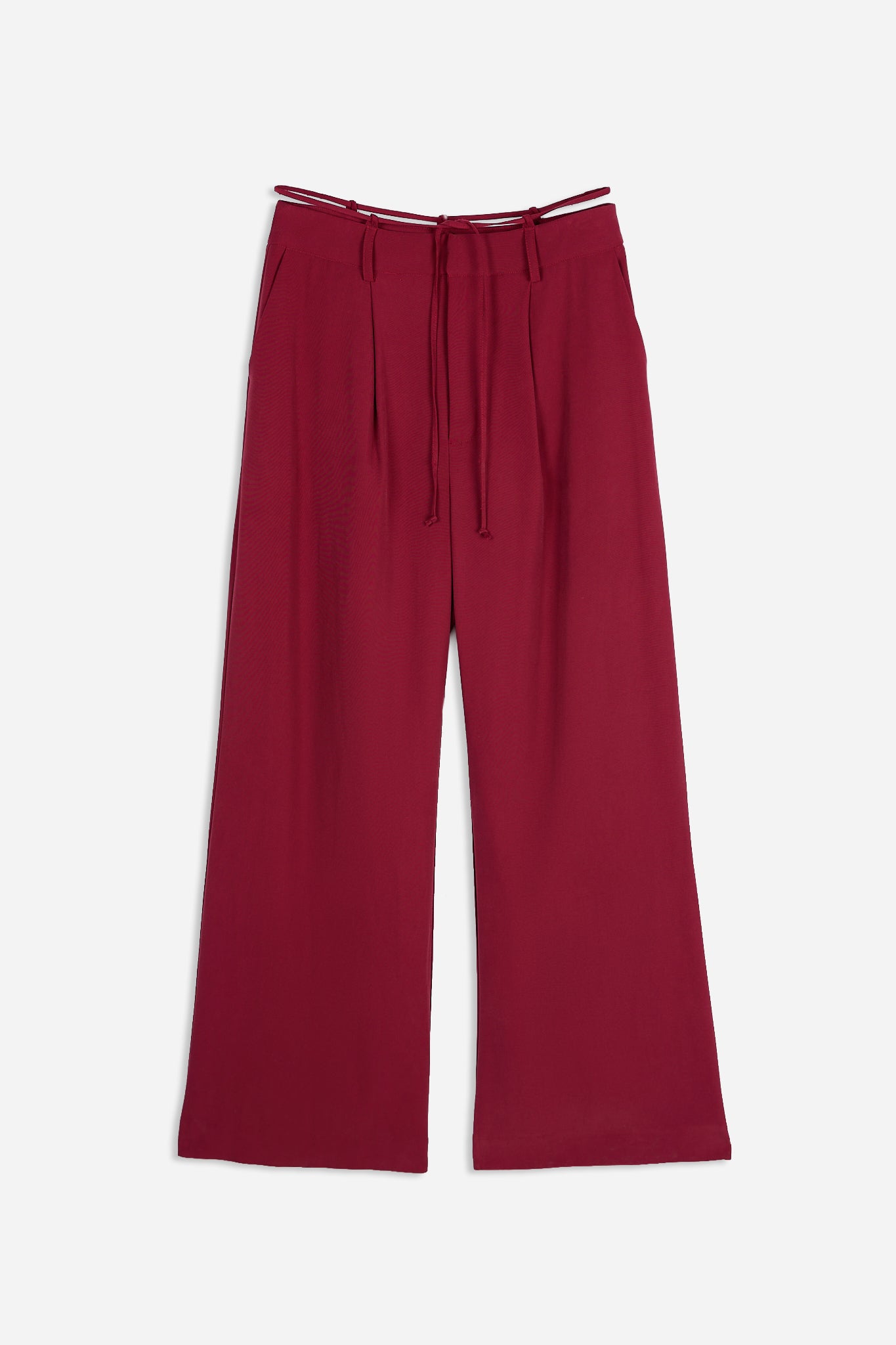 Pantalón Largo Tencel Granate