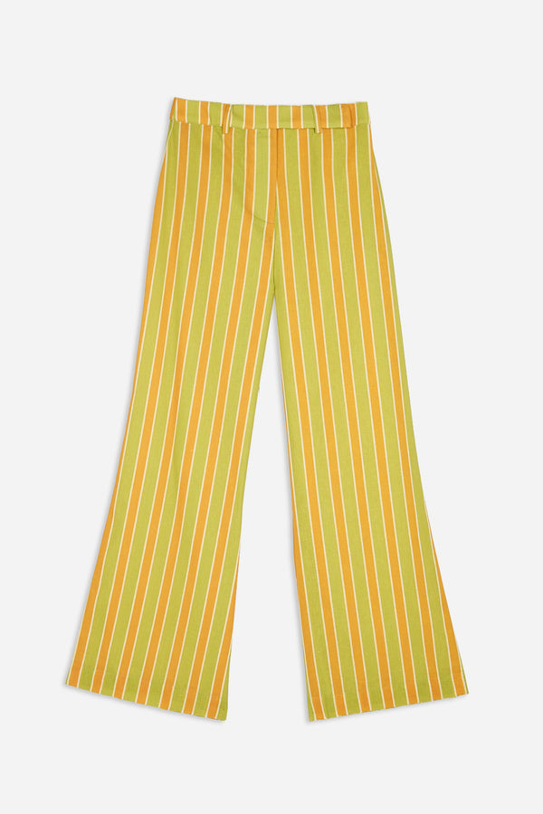Pantalón Rayas Naranja y Verde