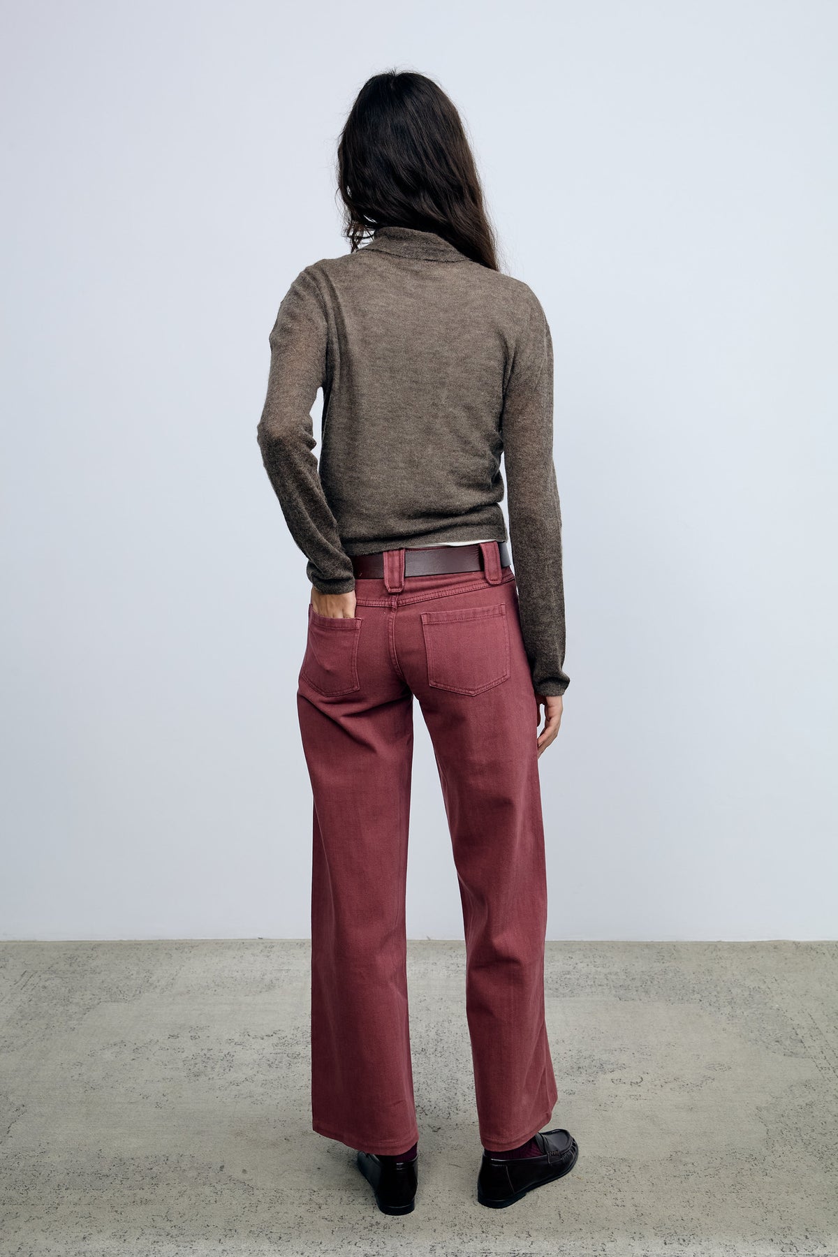 Aubergine Straight Trousers