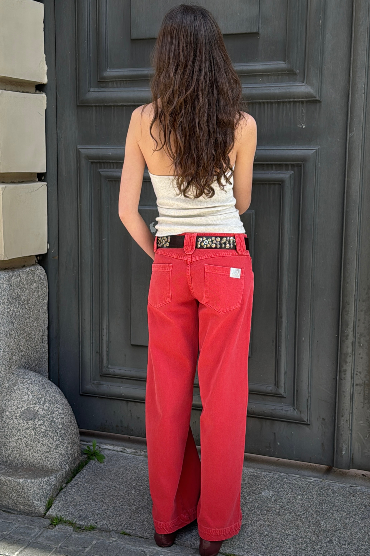Pantalón Recto Rojo