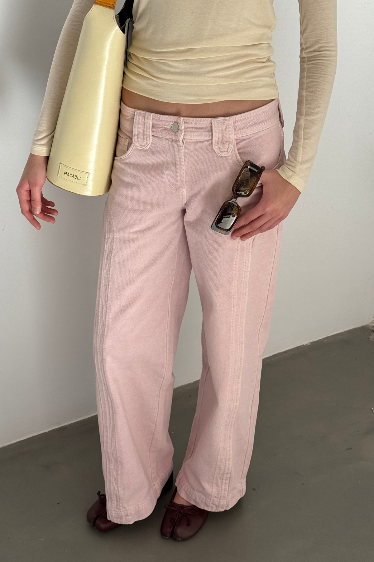 Pantalón Recto Rosa