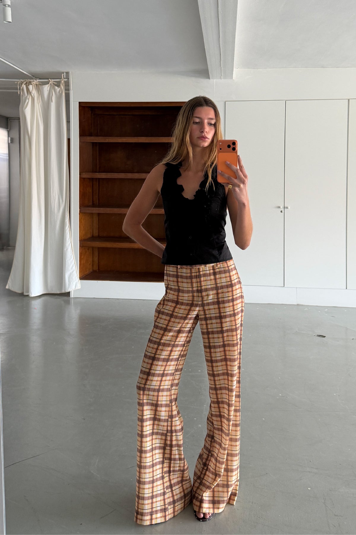 Pantalón Cuadros Amarillo