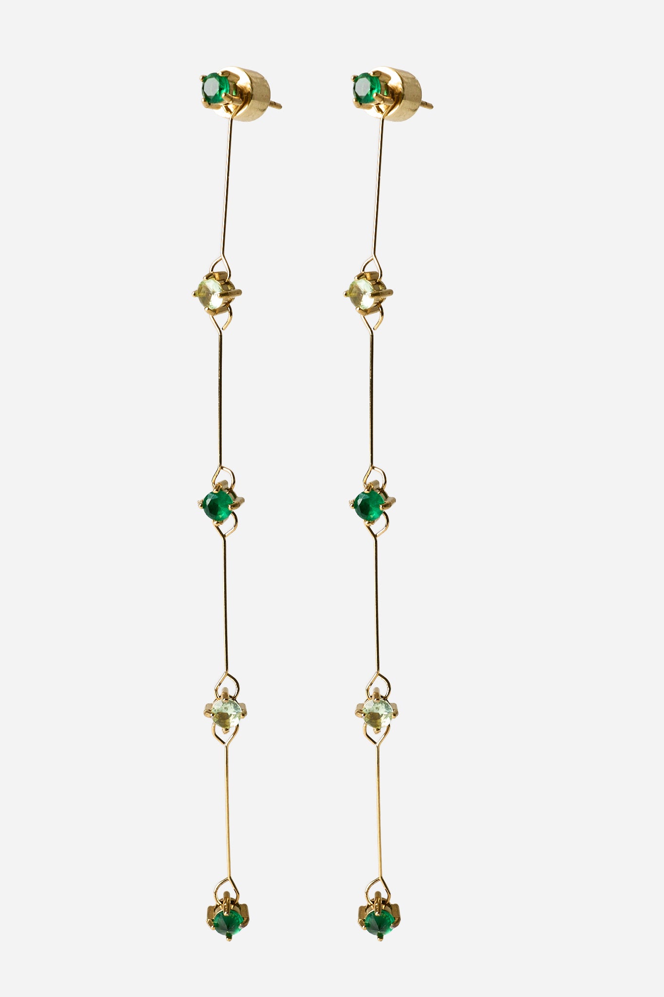 Pendientes Desmontable Verdes (par)