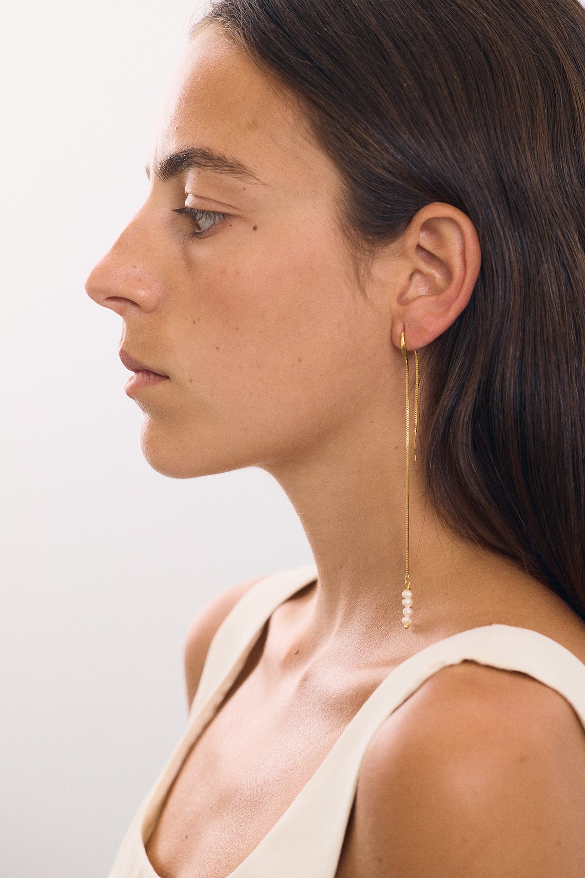 Double Pearl Chain Earring (Unit)