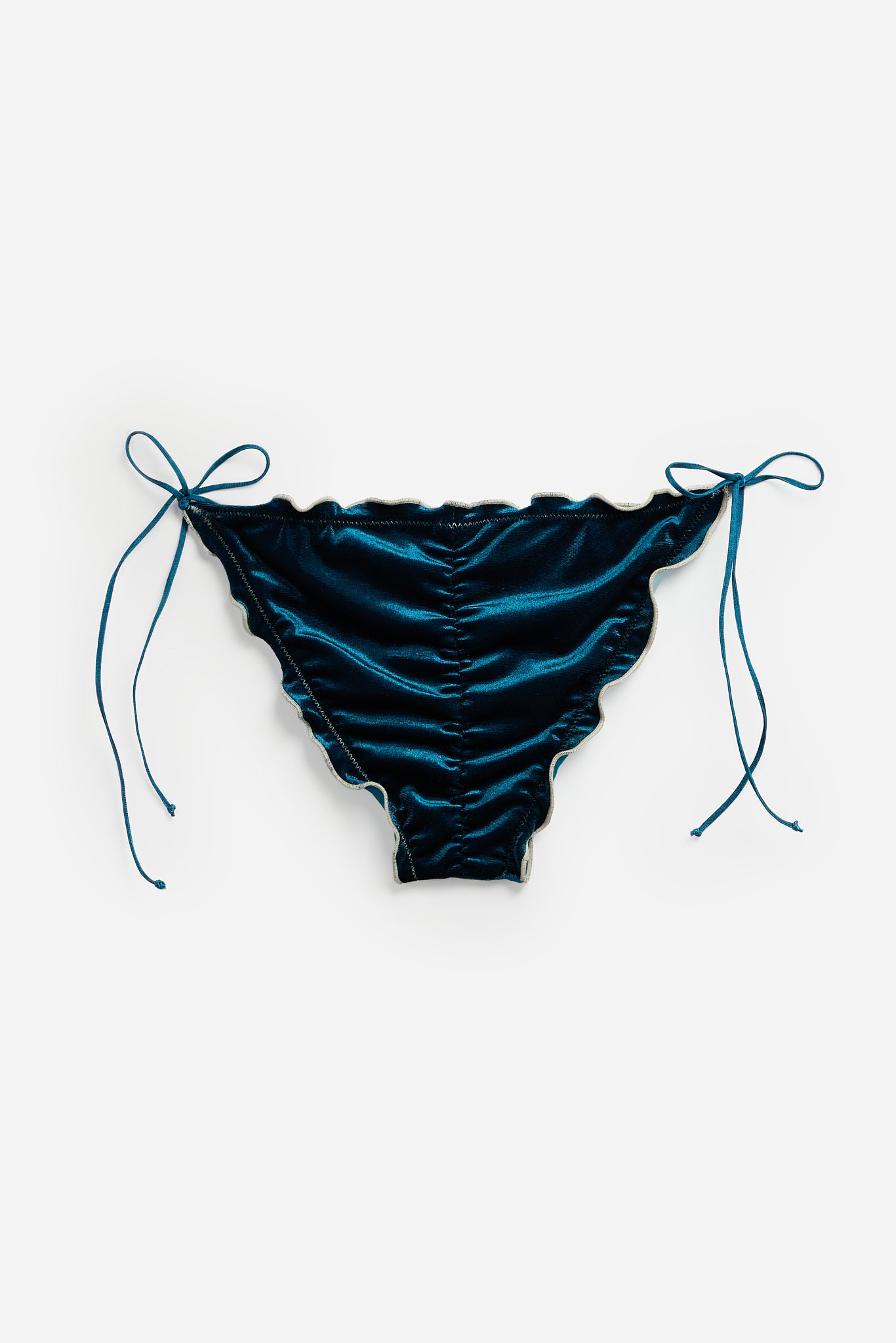 Bas de maillot de bain en velours pétrole