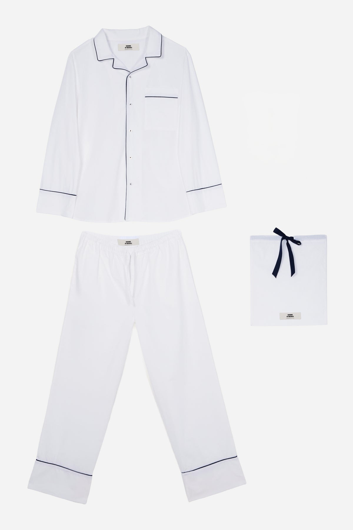 Men's White Navy Pyjamas