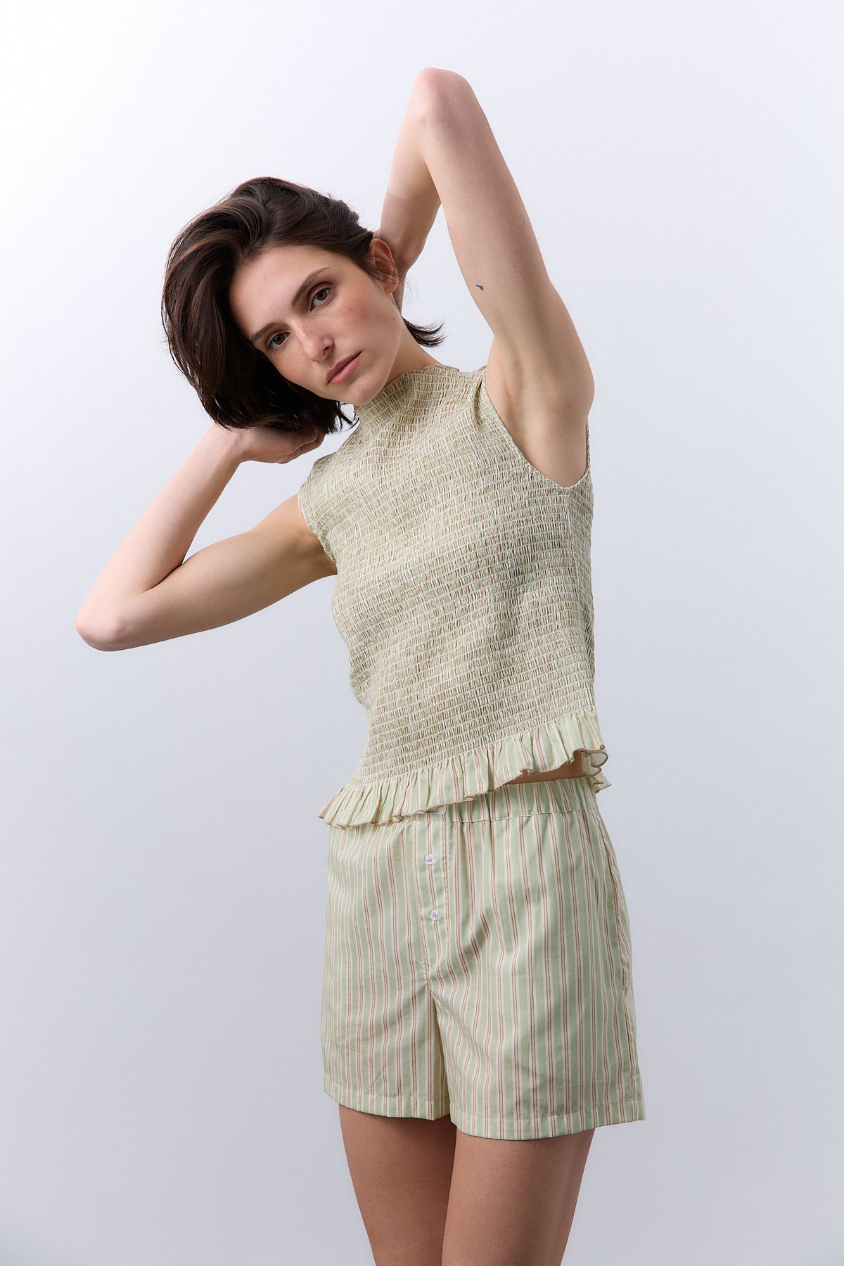 Green Striped Pyjama Top