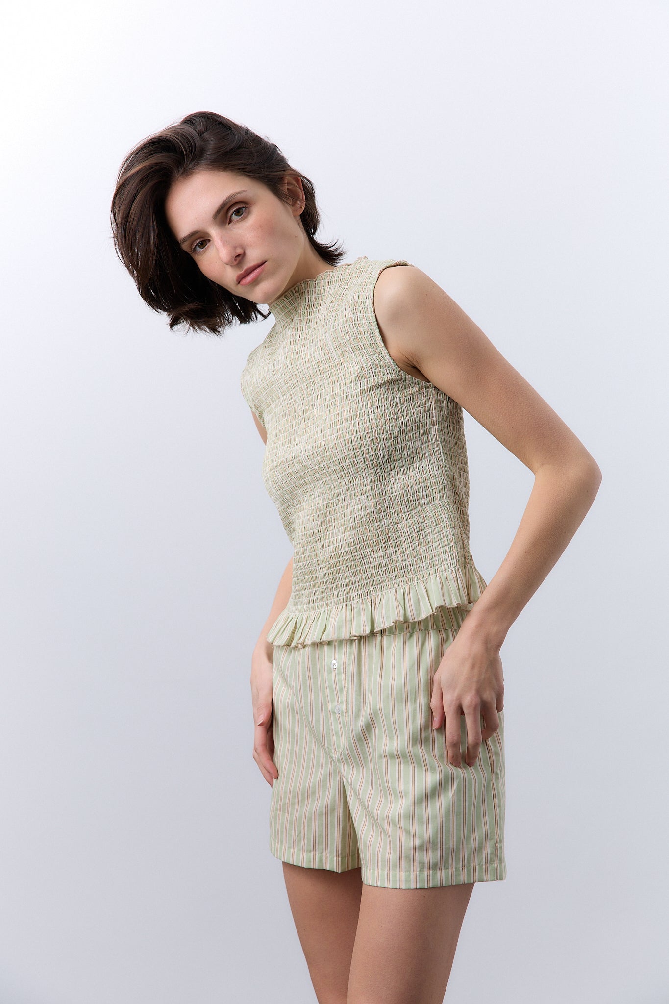 Short de pyjama Rayures Vertes