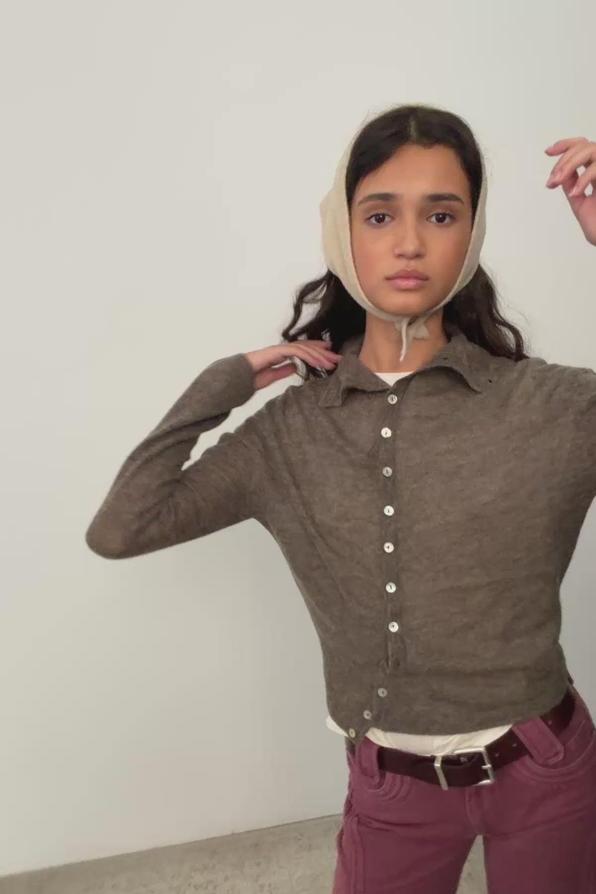 Brown Asymmetrical Cardigan