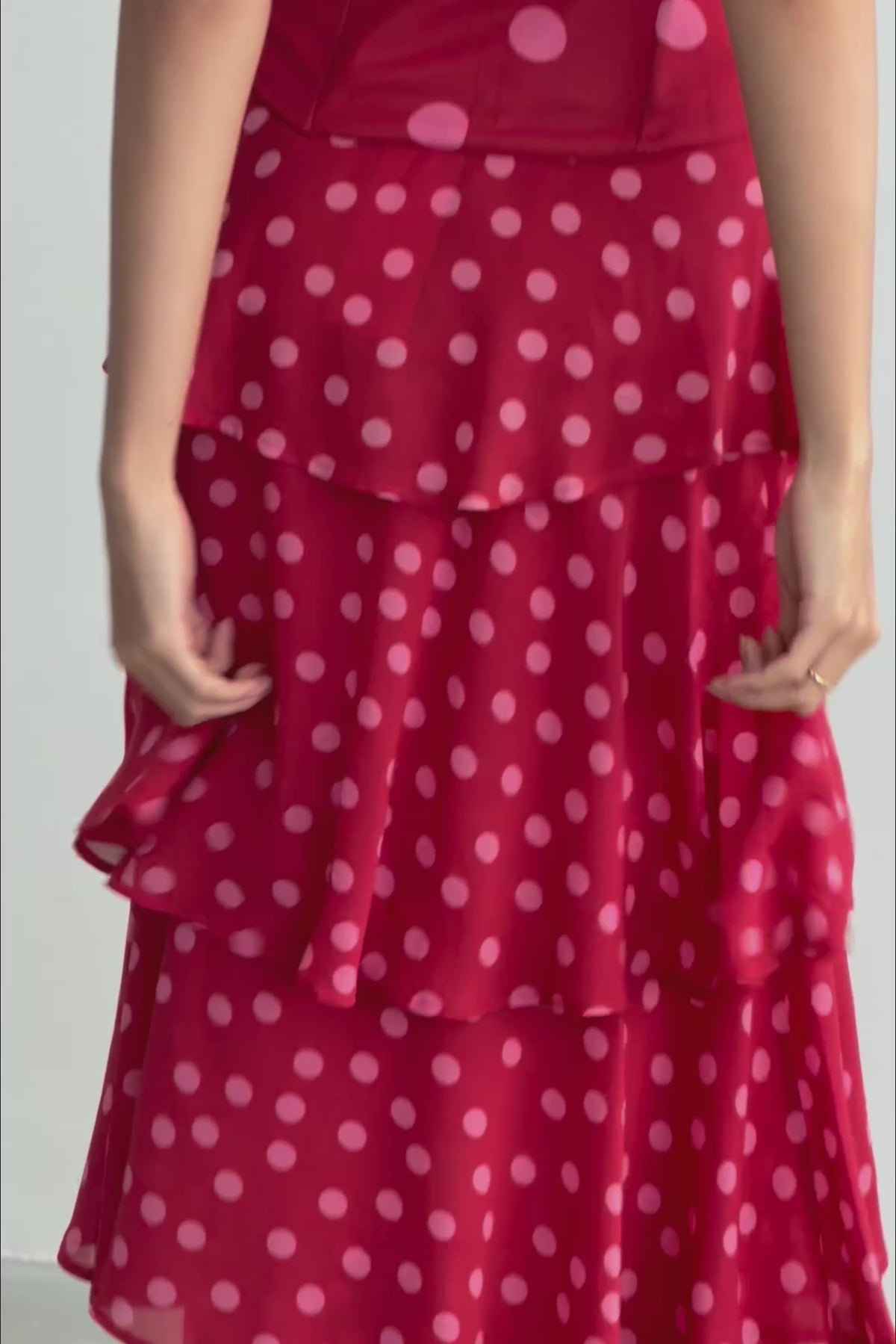 Top Nudo Lunares Rojo