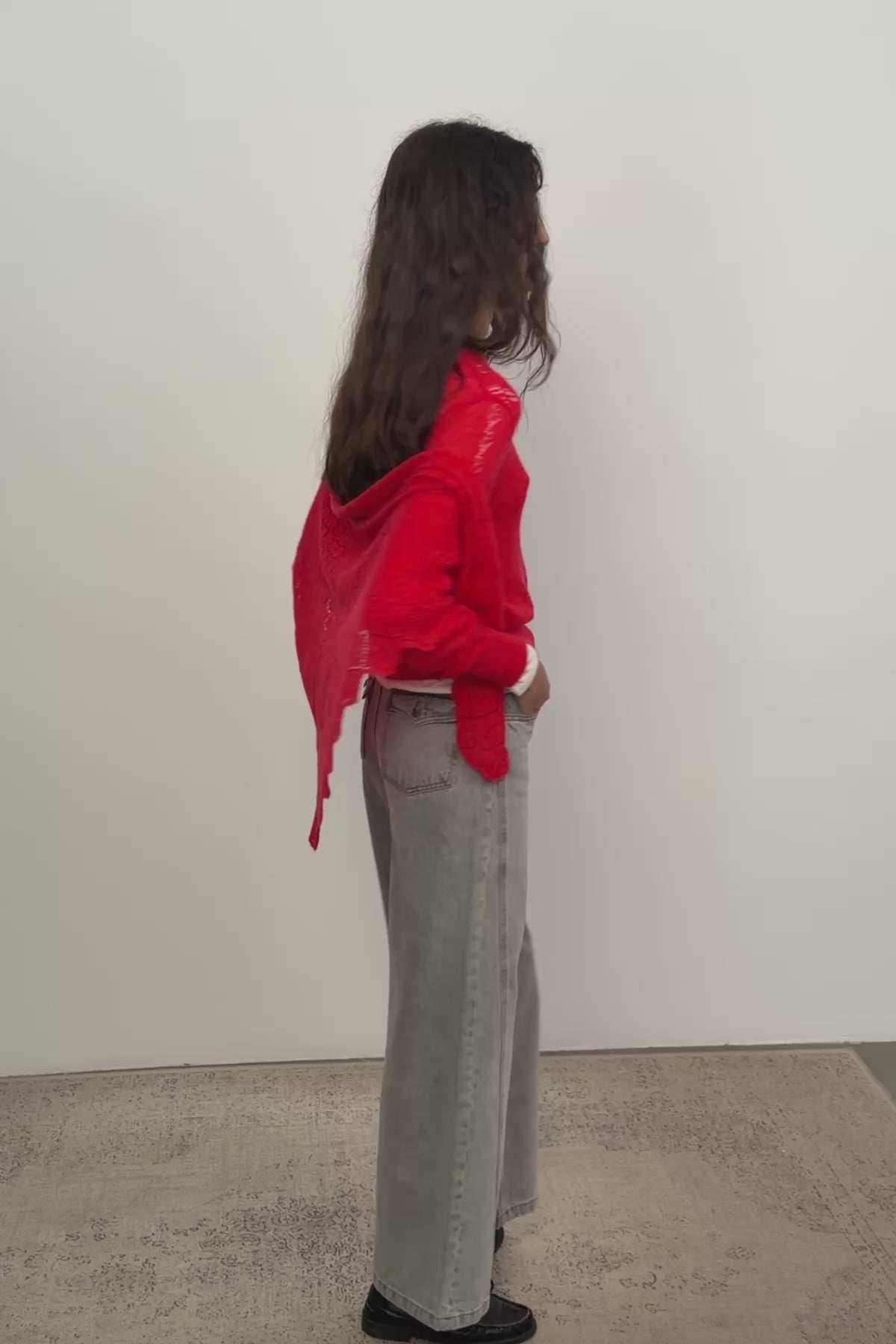 Red Pointelle Bandana