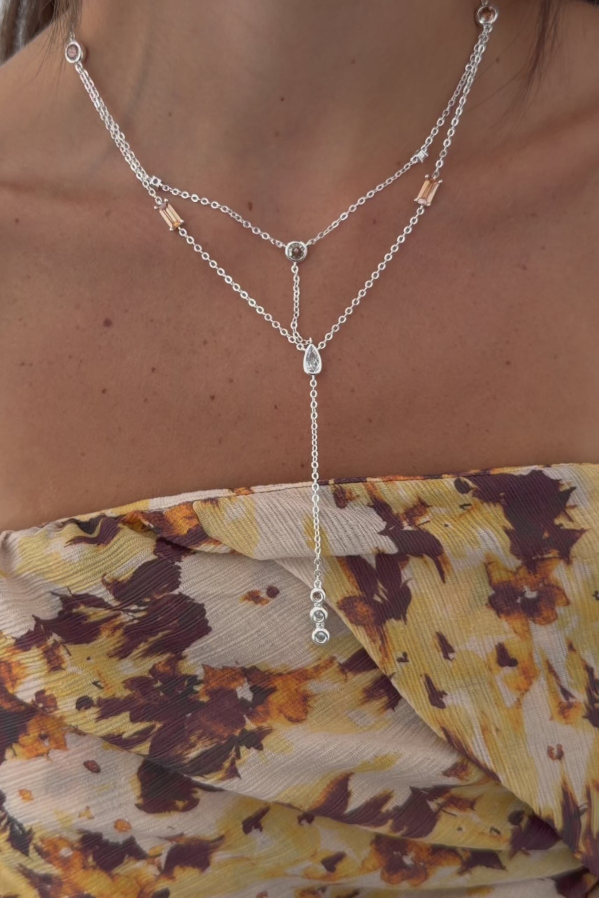 Double Zircon Necklace
