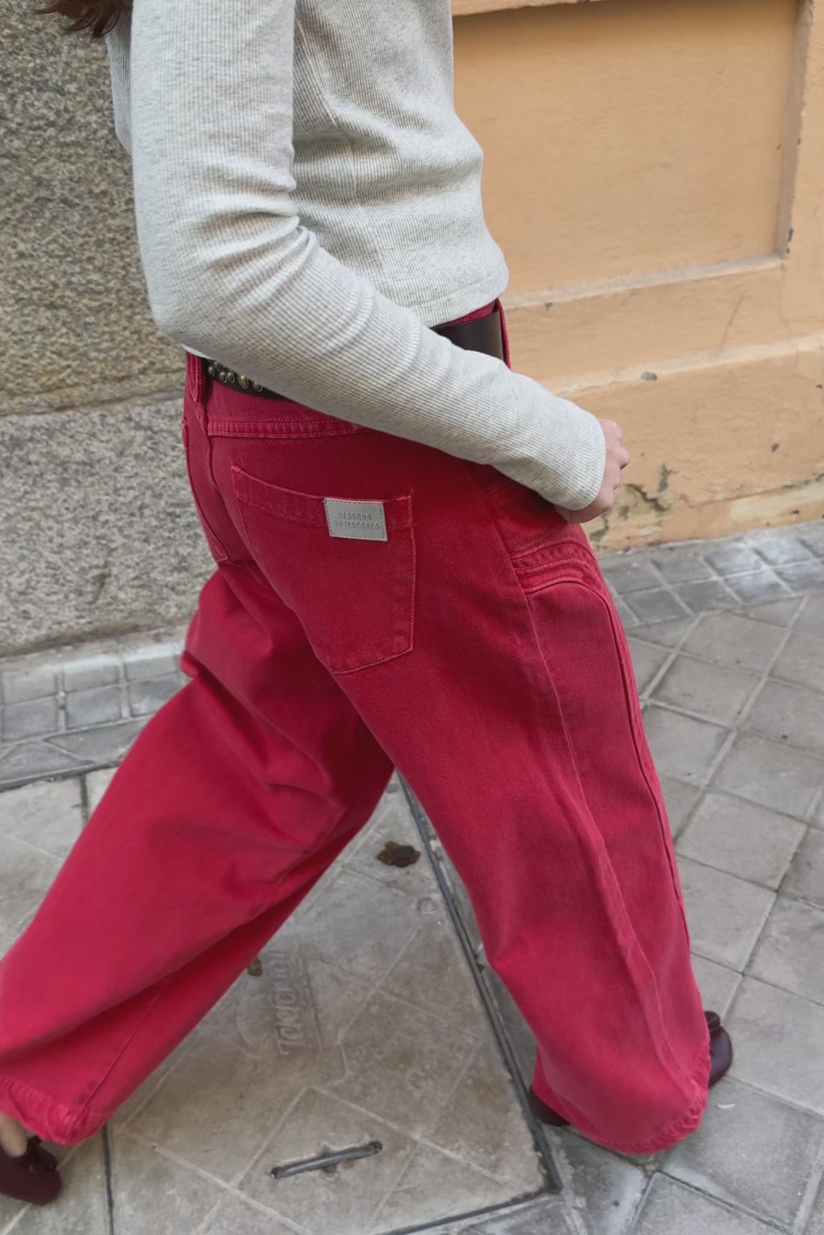 Pantalón Recto Rojo