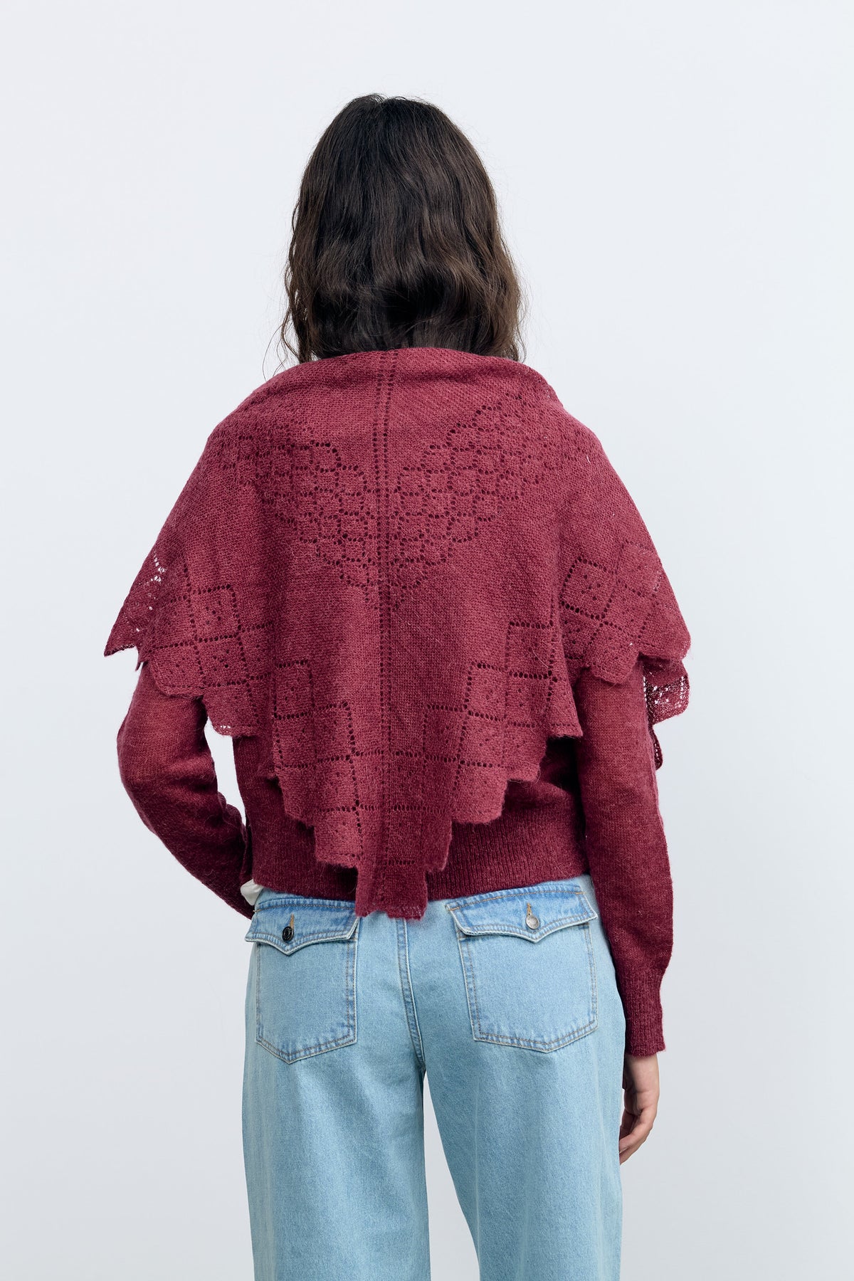 Aubergine Pointelle Knit Bandana