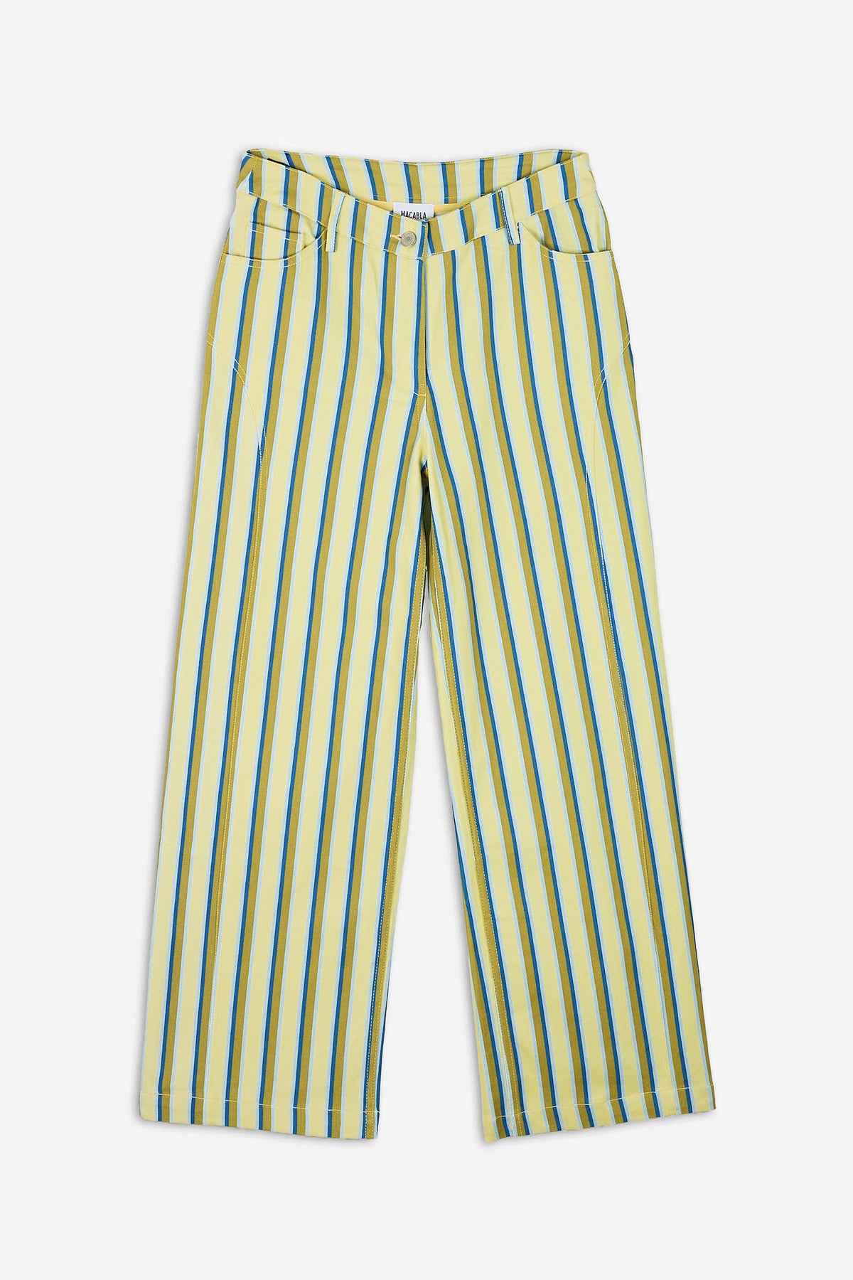 Pantalón Recto Rayas Amarillo